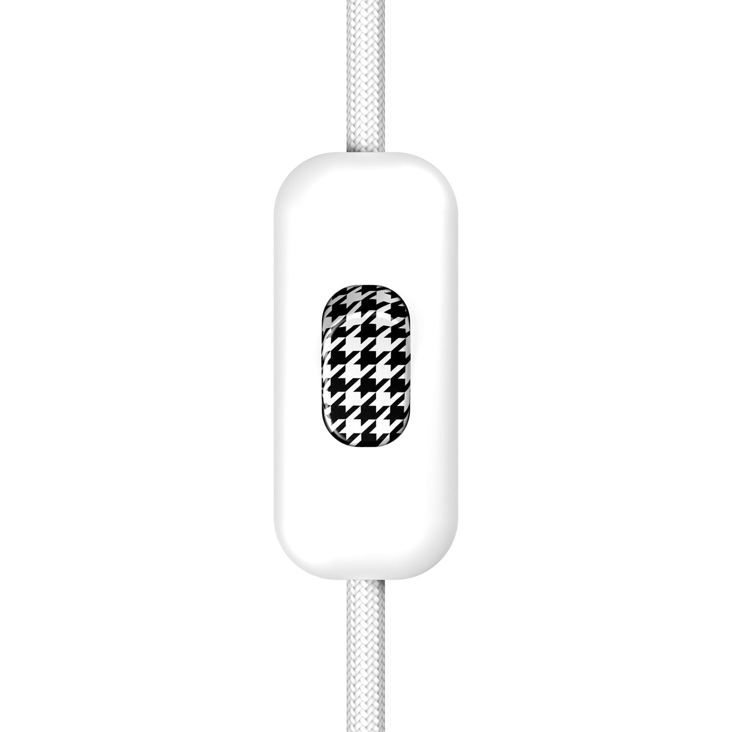 Interruttore Unipolare rompifilo Creative Switch Bianco e pulsante Pied de poule - Creative Cables
