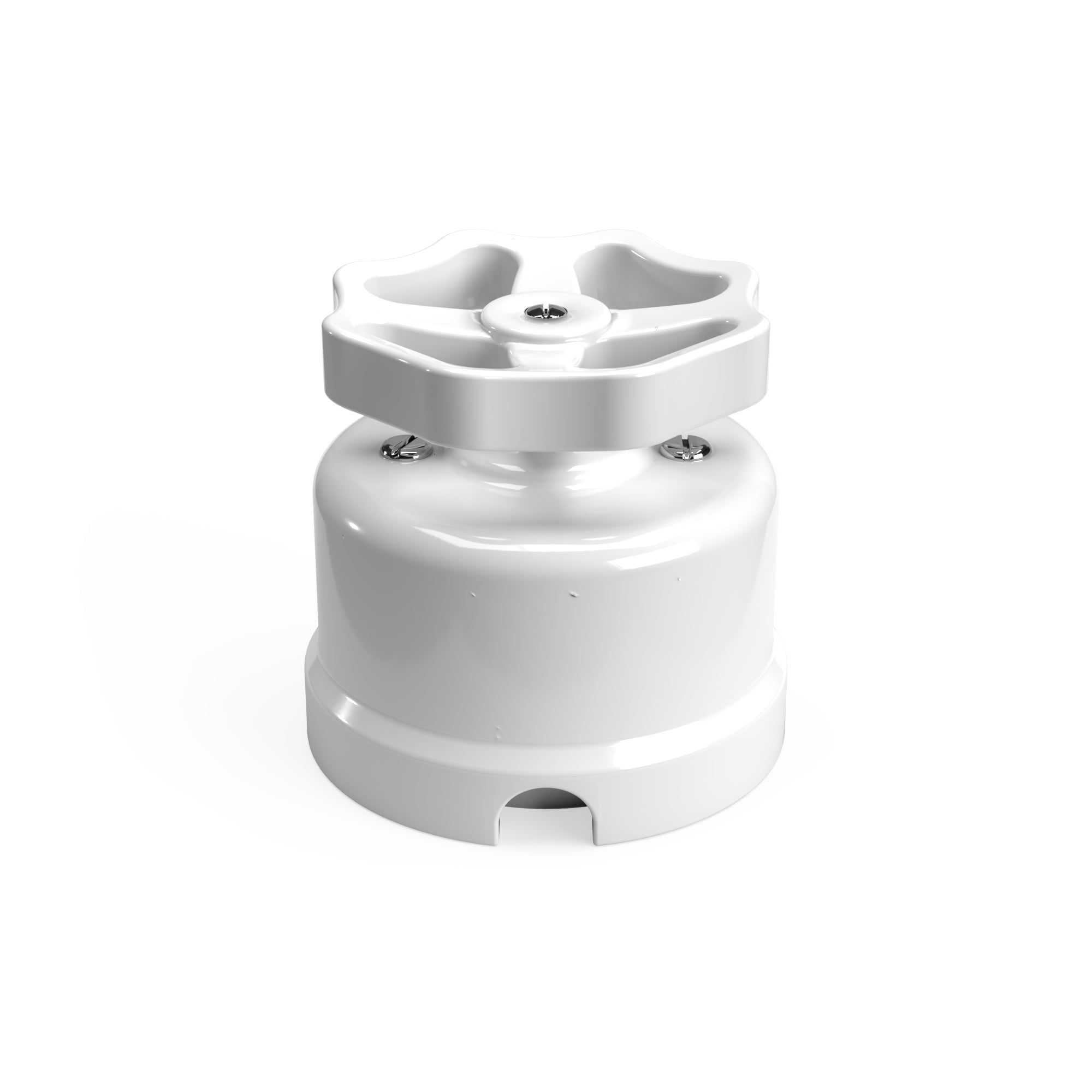 Interruttore/Deviatore in porcellana bianco con manopola Bianco