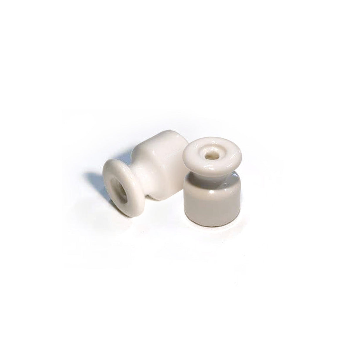 Lot De 25 Isolateurs Porcelaine Câble Tressé Vintage - Supports Isolants Céramiques 18mm Noir Brillant