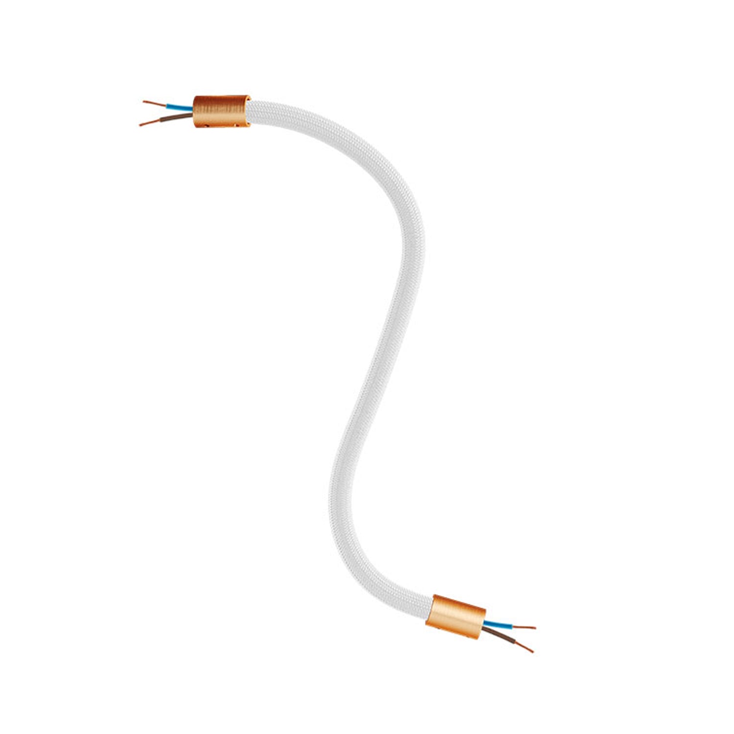 Kit Creative Flex tubo flessibile di estensione rivestito in tessuto RM02 Argento con terminali metallici Rame satinato 30 cm