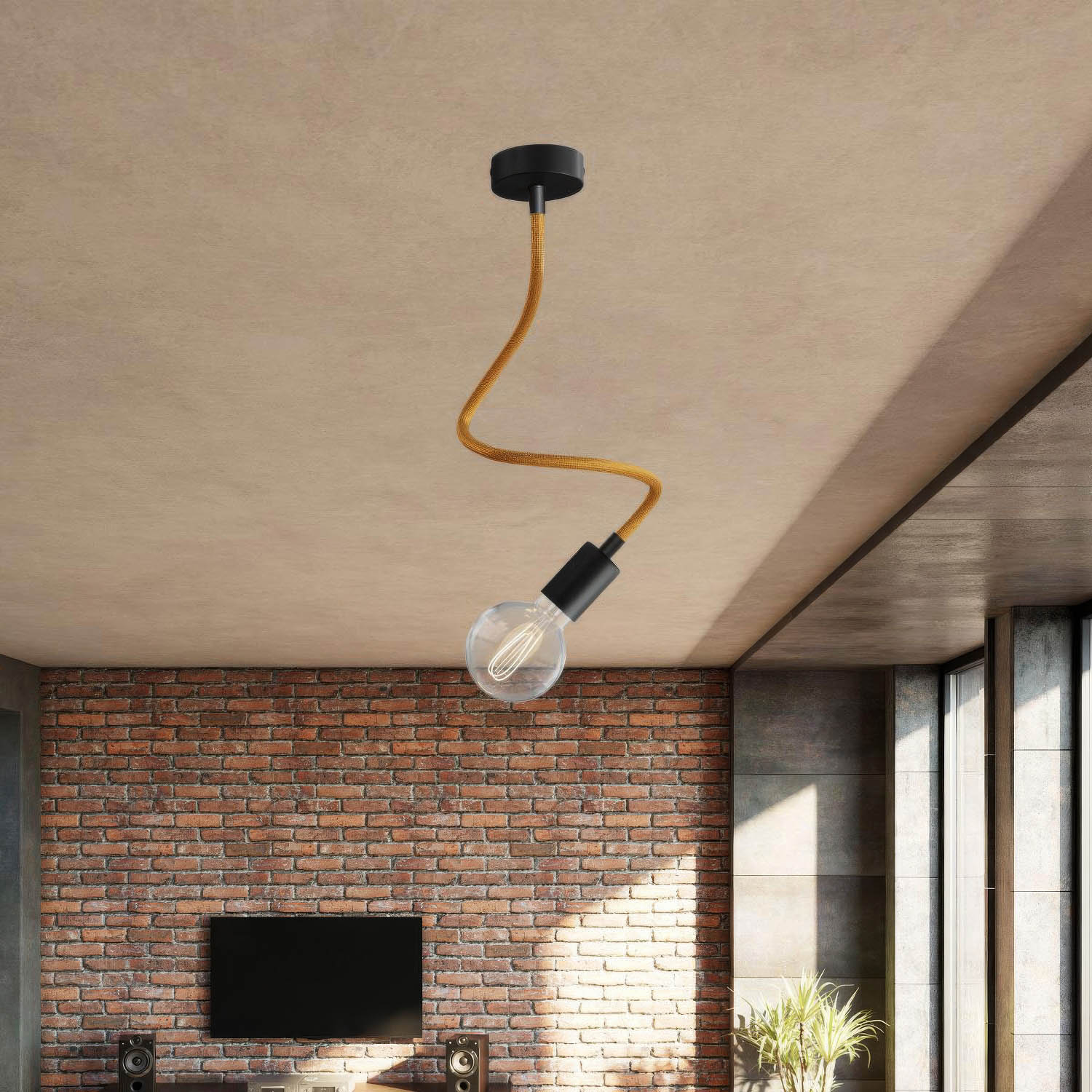 Kit Creative Flex tubo flessibile di estensione rivestito in tessuto RM73 Bronzo con terminali metallici Nero 60 cm