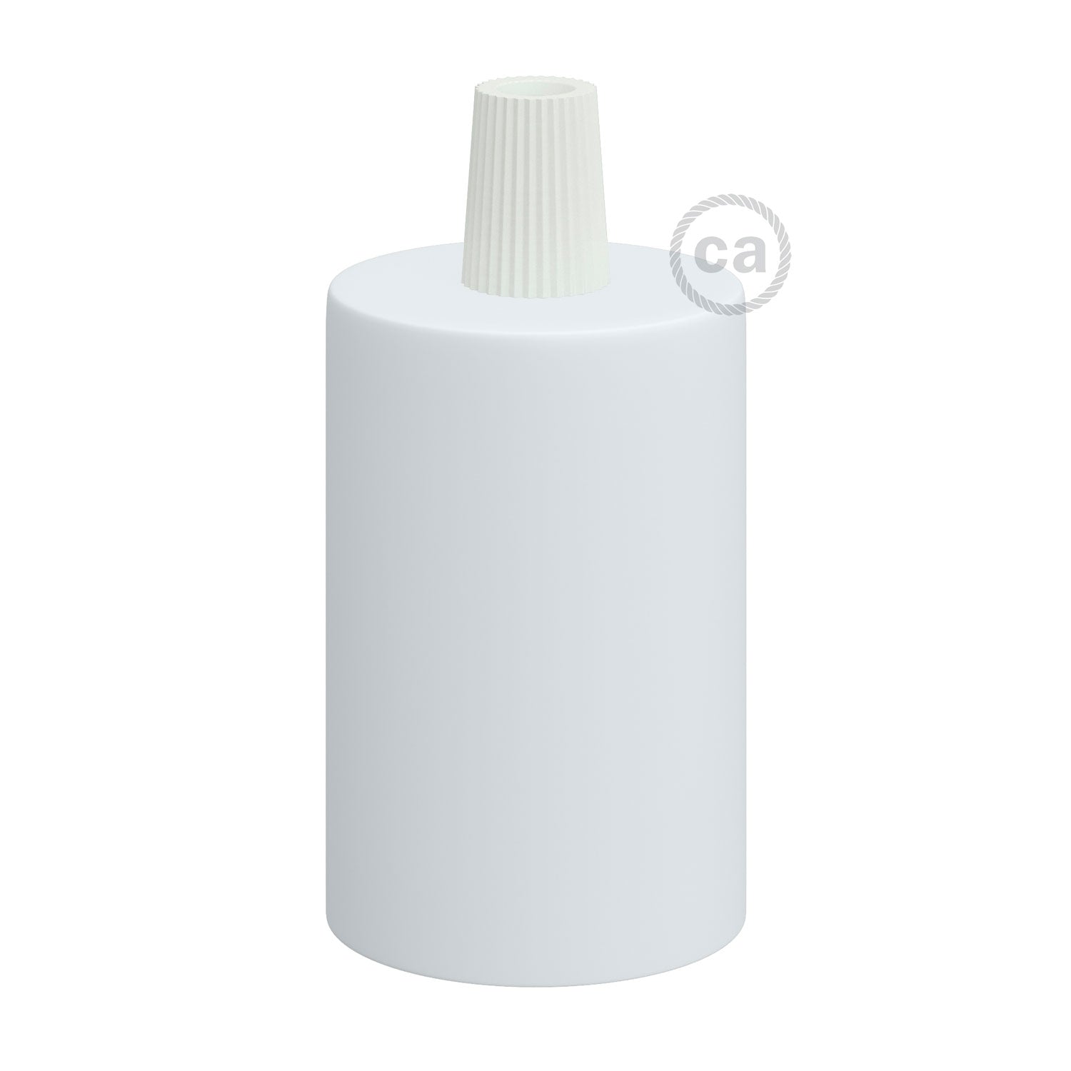 Kit portalampada E27 cilindrico in metallo - Bianco opaco Conico