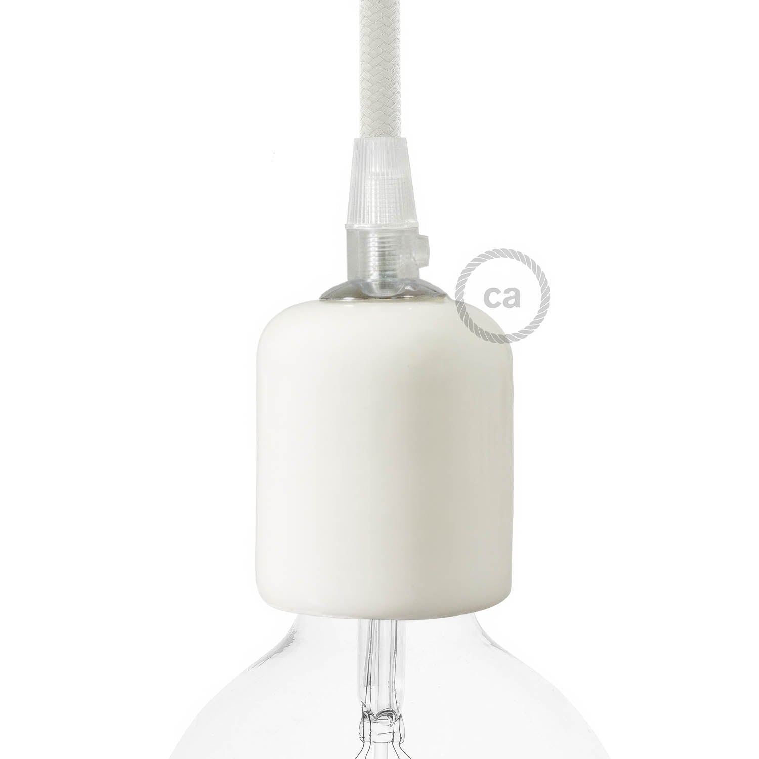 Kit portalampada E27 in ceramica - Bianco - Creative Cables