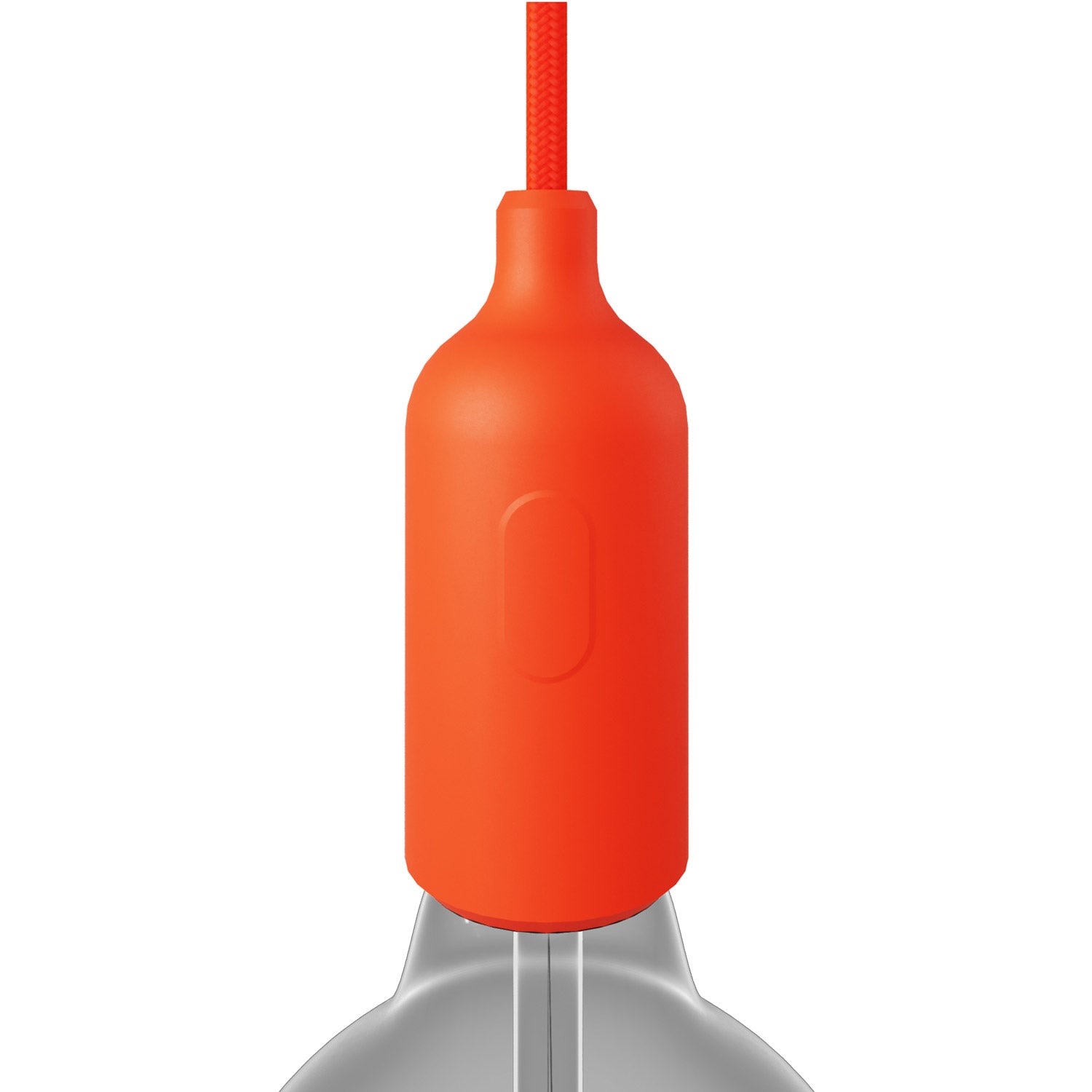 Kit portalampada E27 in silicone con interruttore e serracavo nascosti - Arancione - Creative Cables