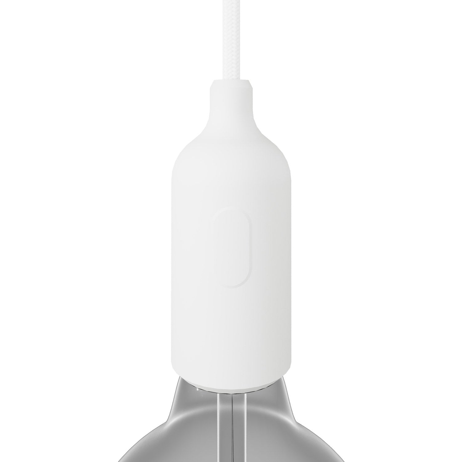 Kit portalampada E27 in silicone con interruttore e serracavo nascosti - Bianco - Creative Cables