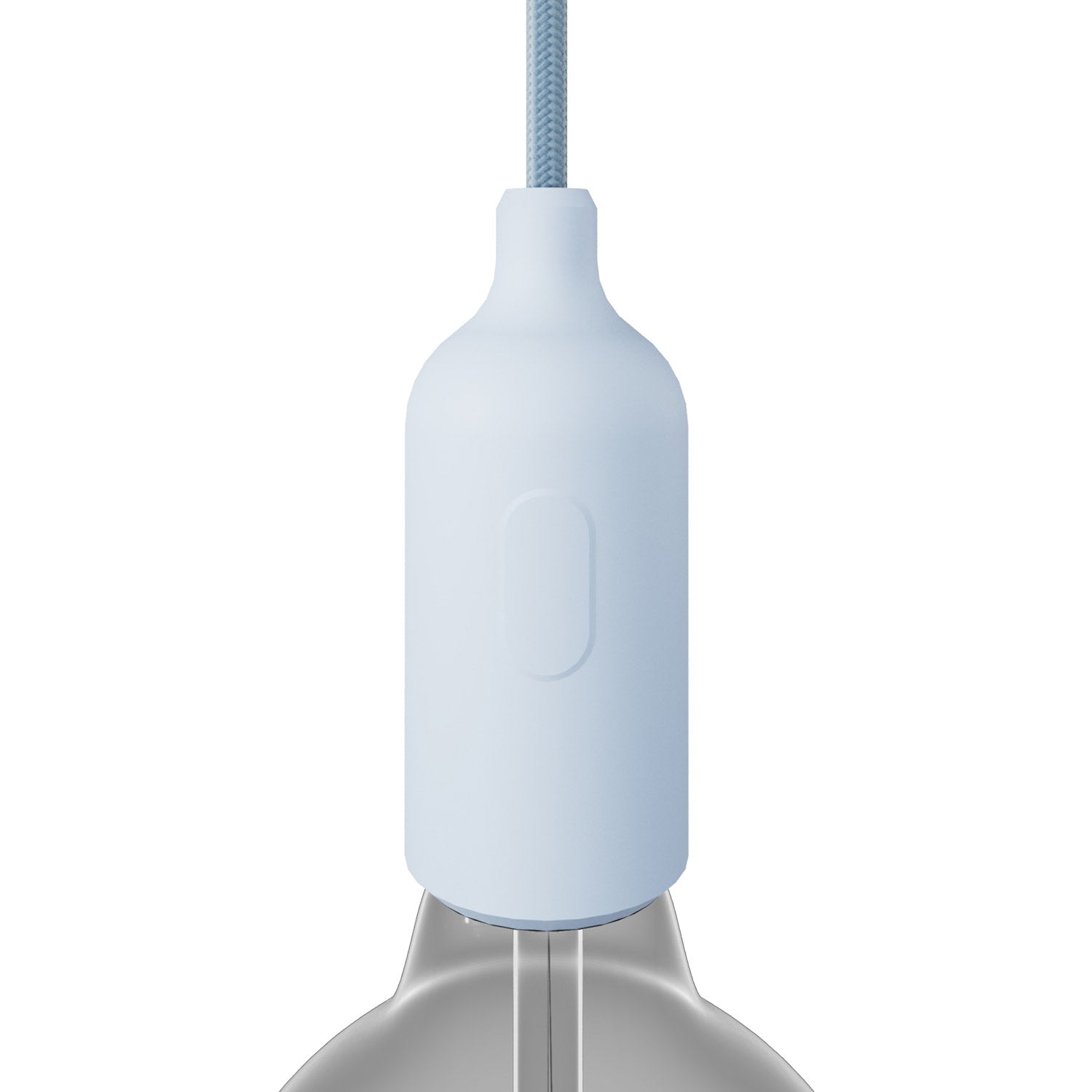 Kit portalampada E27 in silicone con interruttore e serracavo nascosti - Blu carta da zucchero - Creative Cables