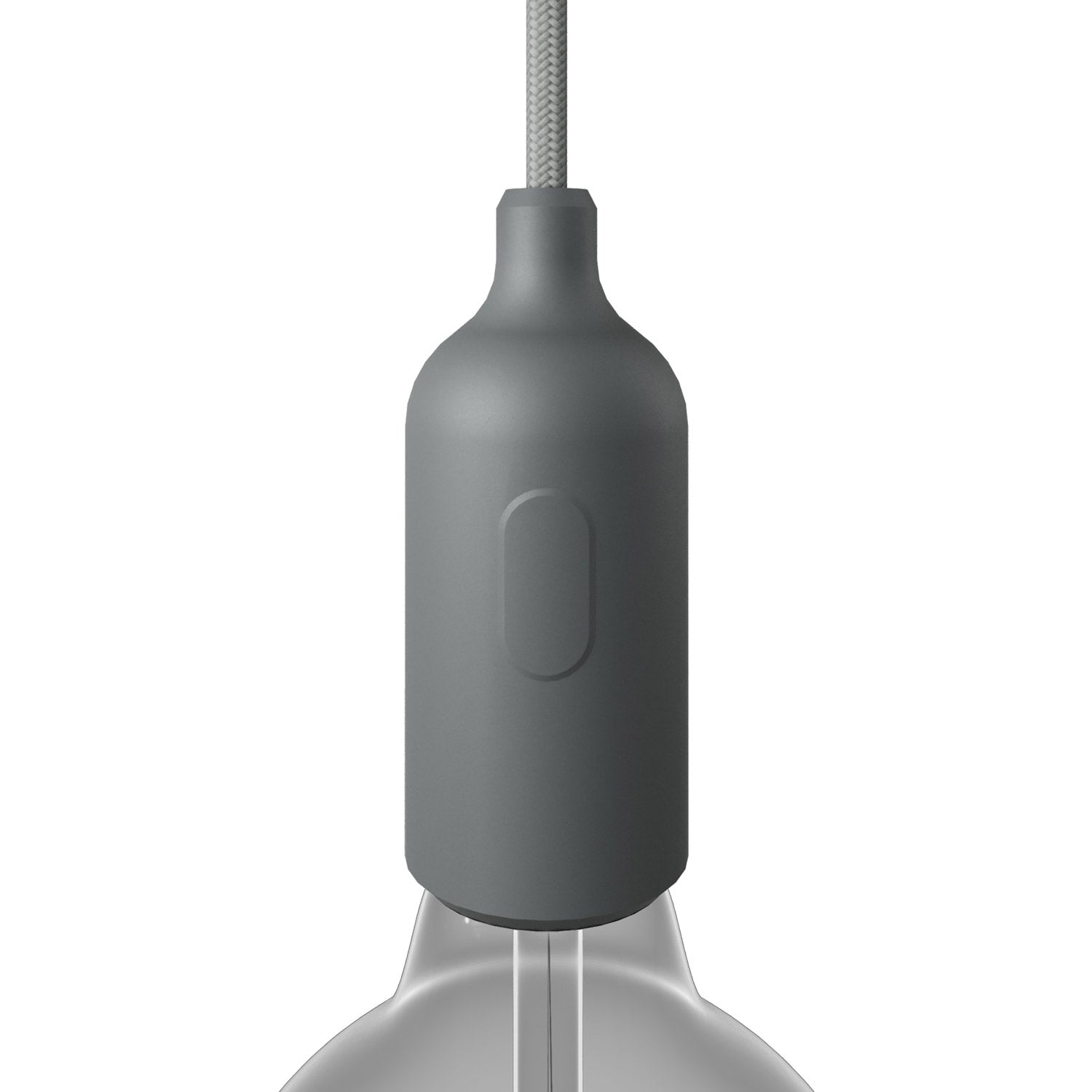 Kit portalampada E27 in silicone con interruttore e serracavo nascosti - Grigio - Creative Cables