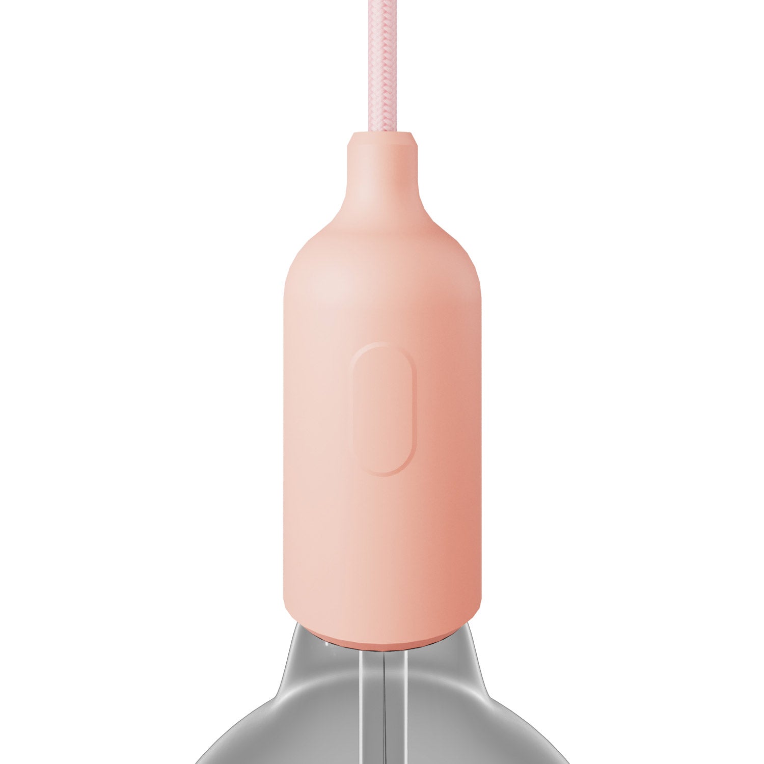 Kit portalampada E27 in silicone con interruttore e serracavo nascosti - Salmone - Creative Cables