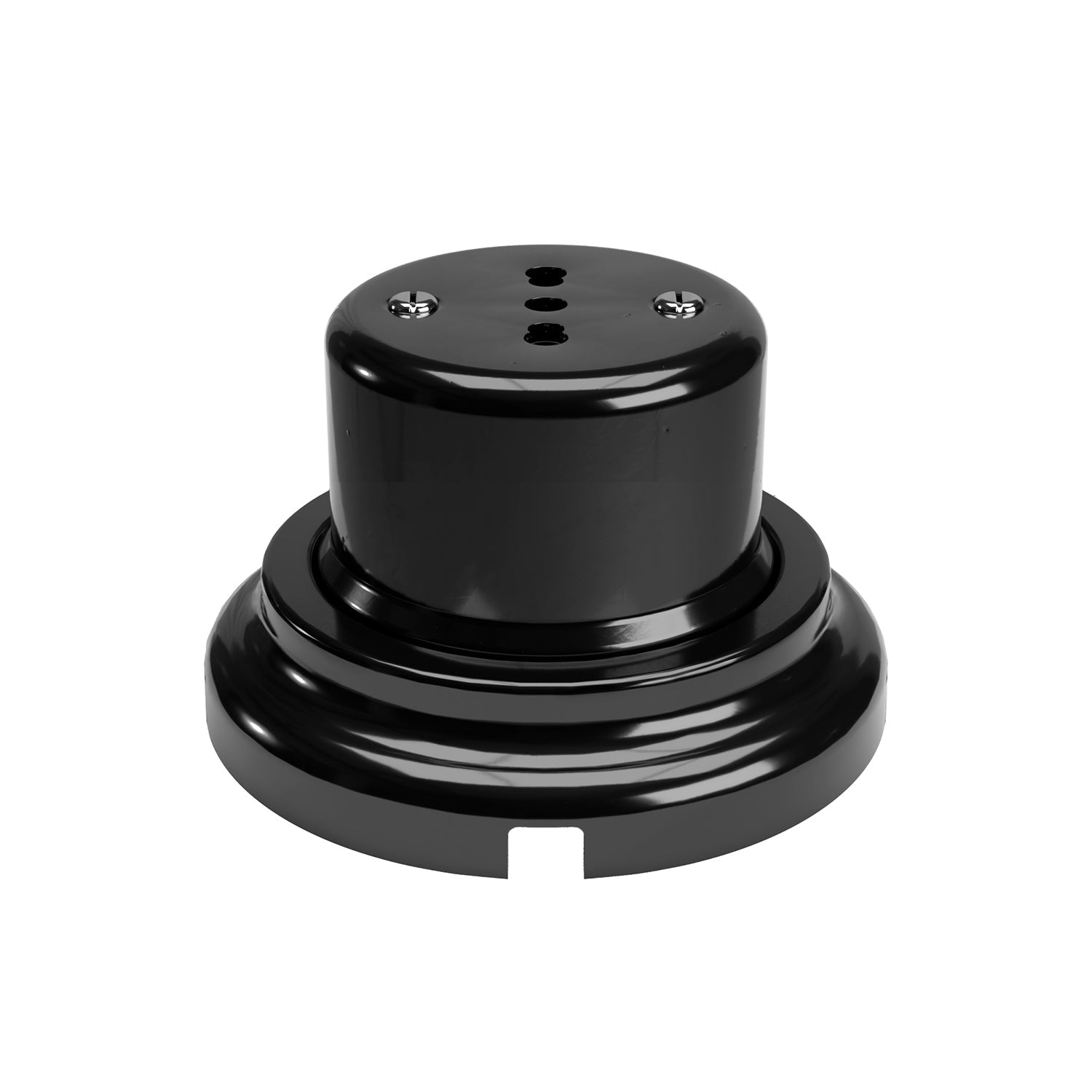 Kit presa bipasso italiana 10/16A da parete e base in porcellana - Nero