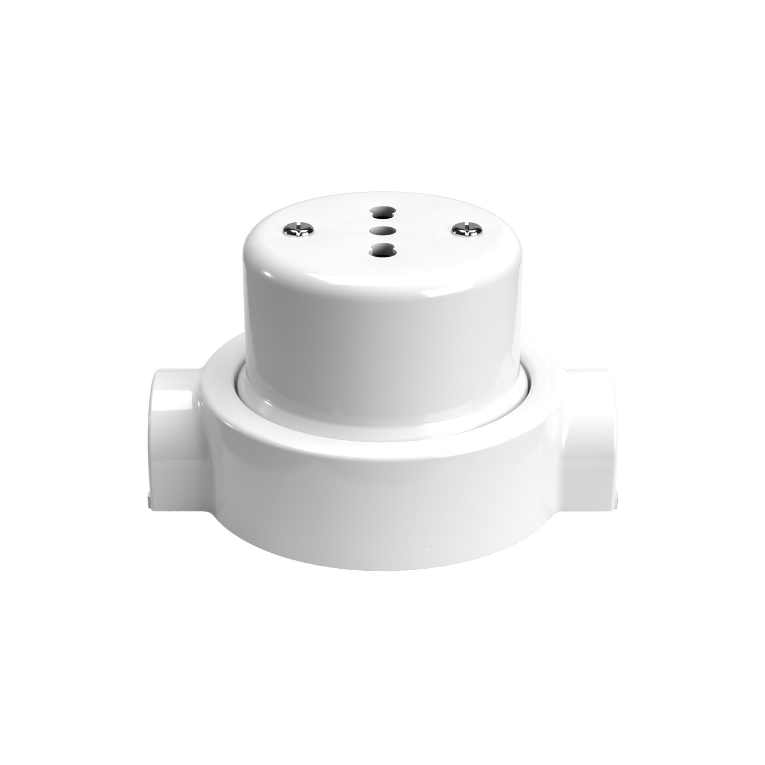 Kit presa bipasso italiana 10/16A da parete e base per Creative-Tubes in porcellana - Bianco 2 in linea