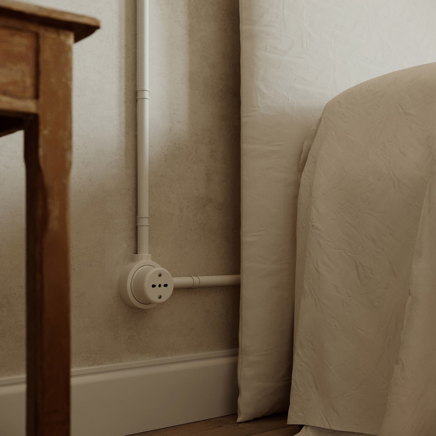 Kit presa bipasso italiana 10/16A da parete e base per Creative-Tubes in porcellana - Bianco 2