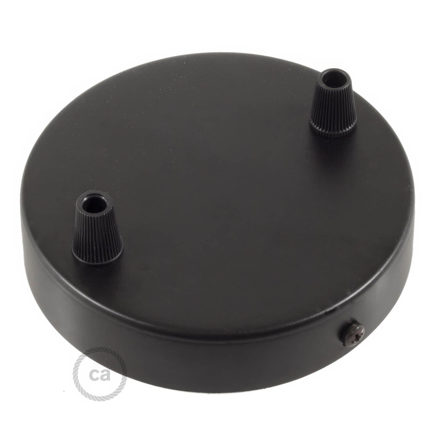 Kit rosone cilindrico in metallo a 2 fori - Nero - Creative Cables