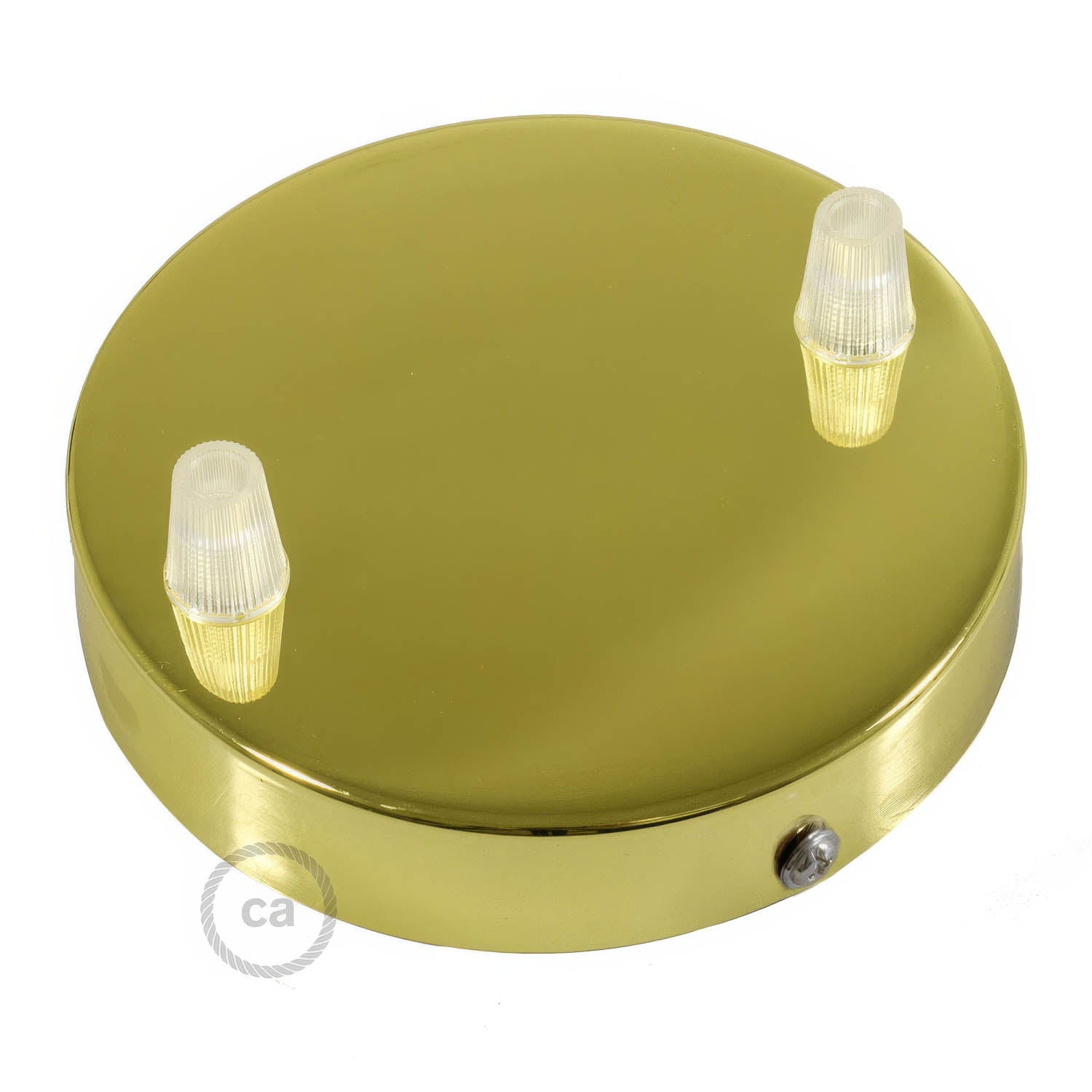 Kit rosone cilindrico in metallo a 2 fori - Ottone - Creative Cables