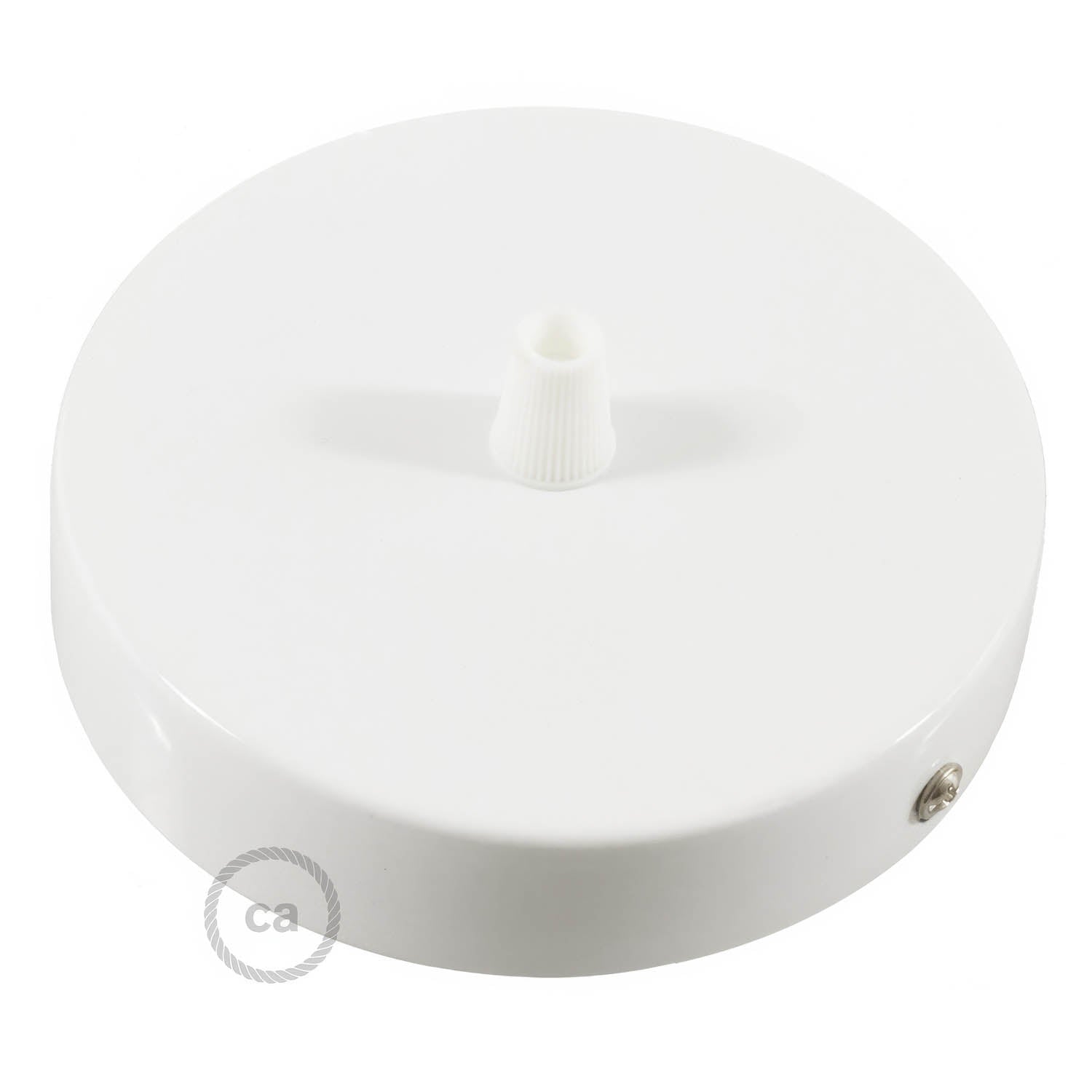 Kit rosone cilindrico in metallo - Bianco lucido - Creative Cables