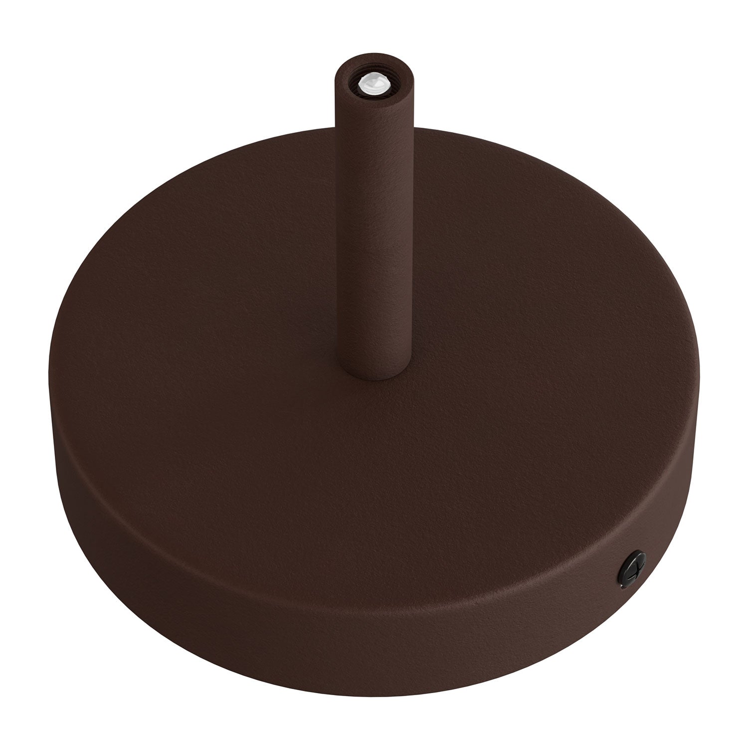 Kit rosone cilindrico in metallo con serracavo da 7 cm - Ruggine scura verniciata