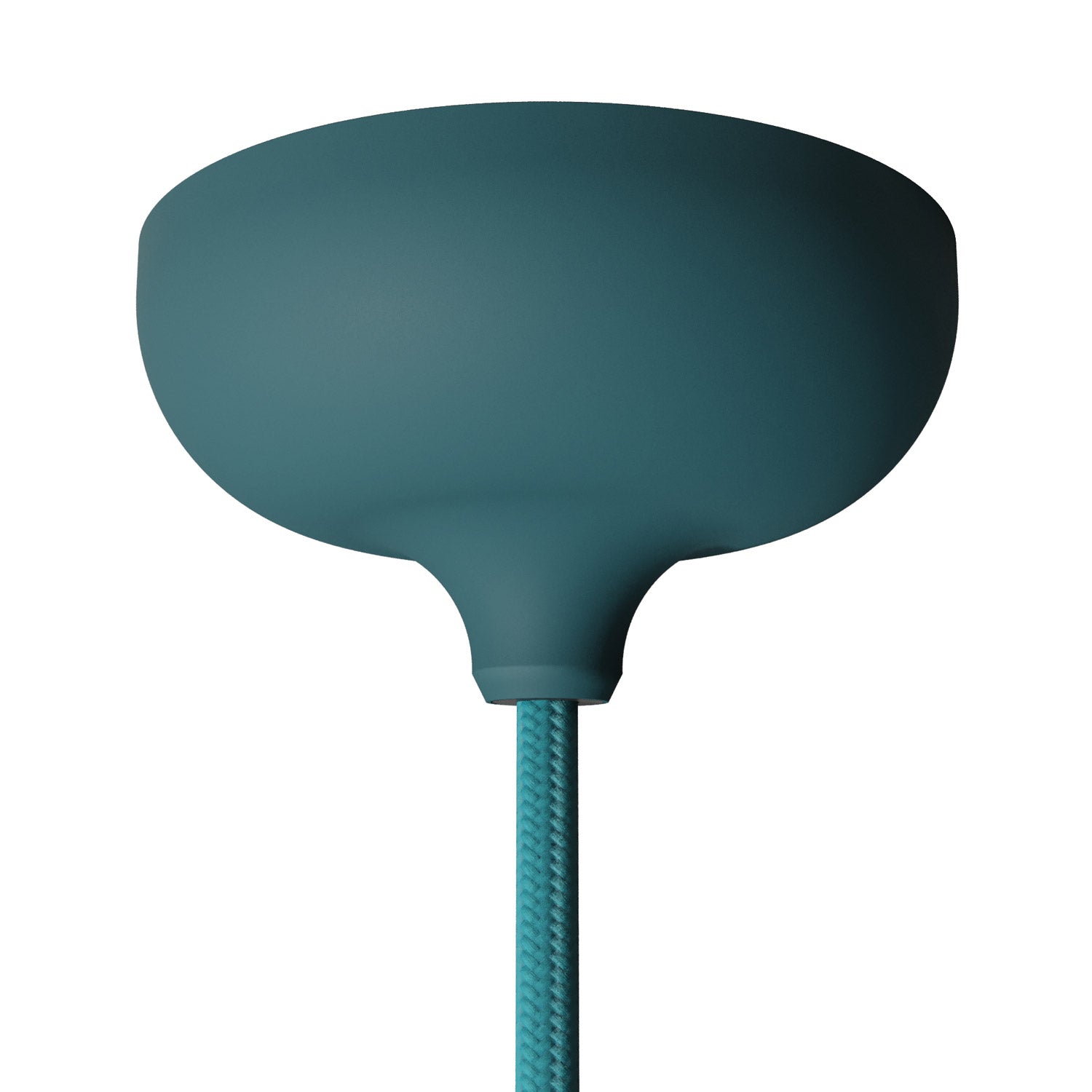 Kit rosone in silicone con foro centrale e predisposizione per foro laterale - Petrolio - Creative Cables