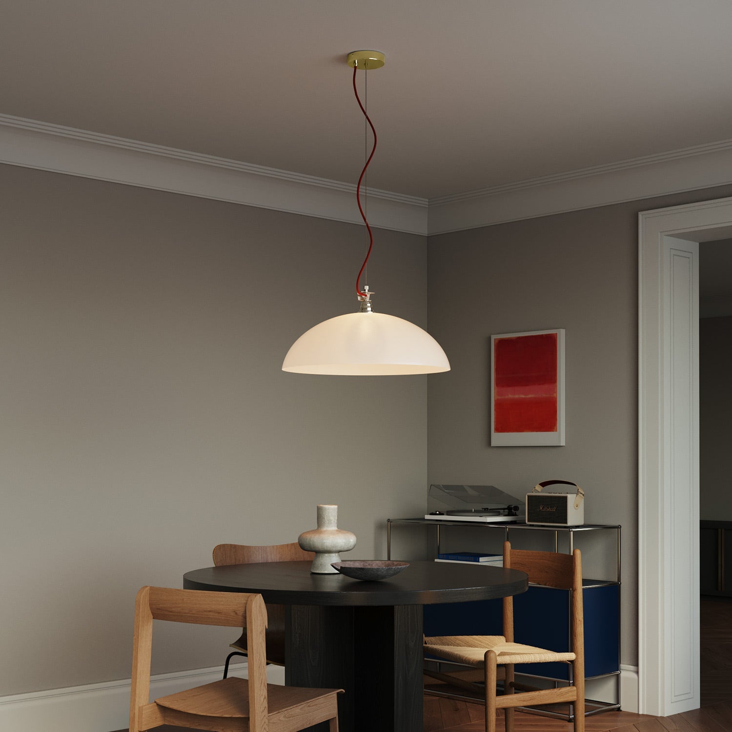 Kit Rosone Ø 120 mm con sospensione in acciaio e bilanciatore millimetrico - Ottone