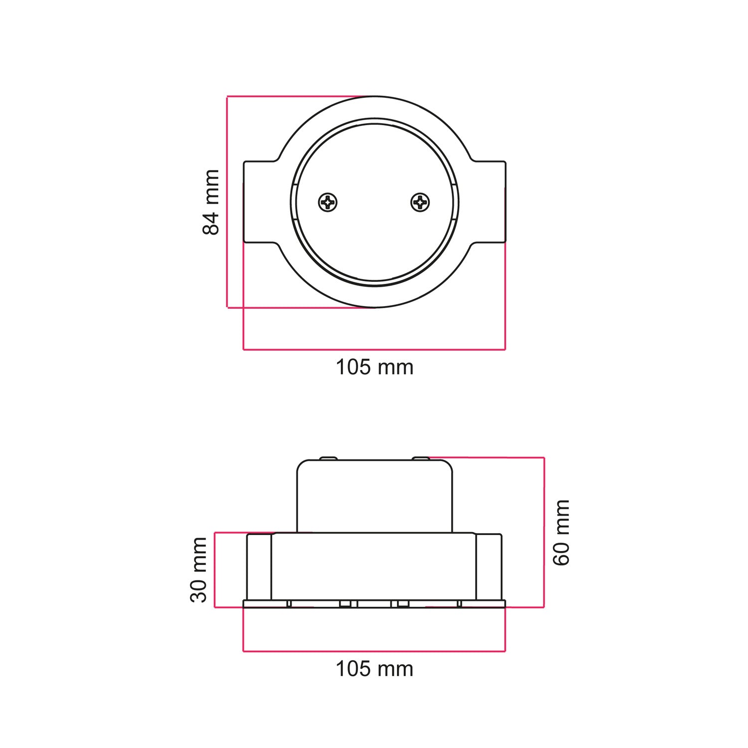 Kit scatola di derivazione e base per Creative-Tubes in porcellana - Bianco 2 in linea