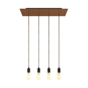 Lampada a sospensione a 4 cadute con XXL Rose-One rettangolare 675 mm con finiture in metallo - Rame satinato