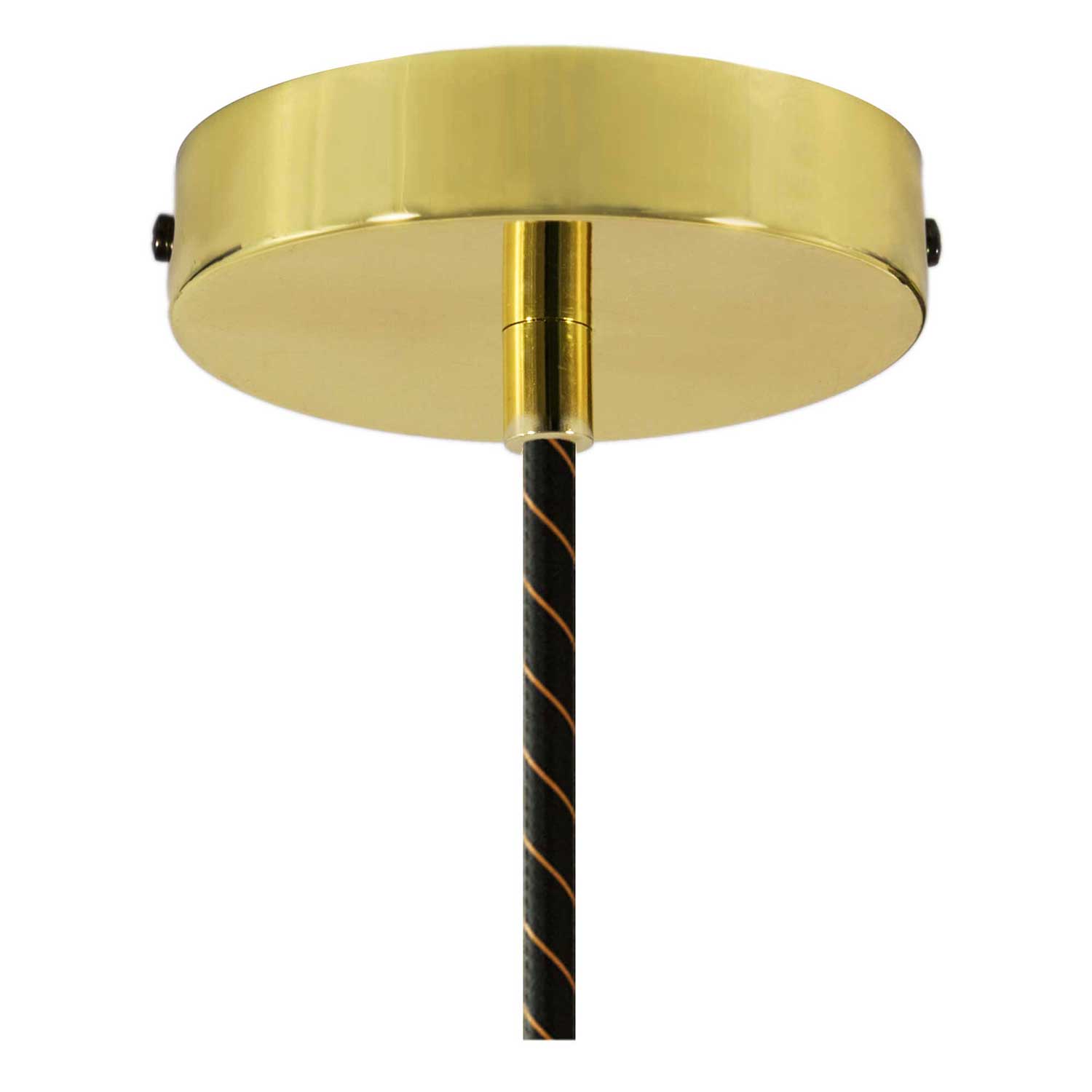 Lampada a sospensione completa di cavo tessile, paralume oversize Ellepi e portalampada zigrinato - Nero - Creative Cables