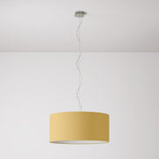 Lampada a sospensione con paralume in tessuto Cilindro Large - Made in Italy - Arenal Oro No