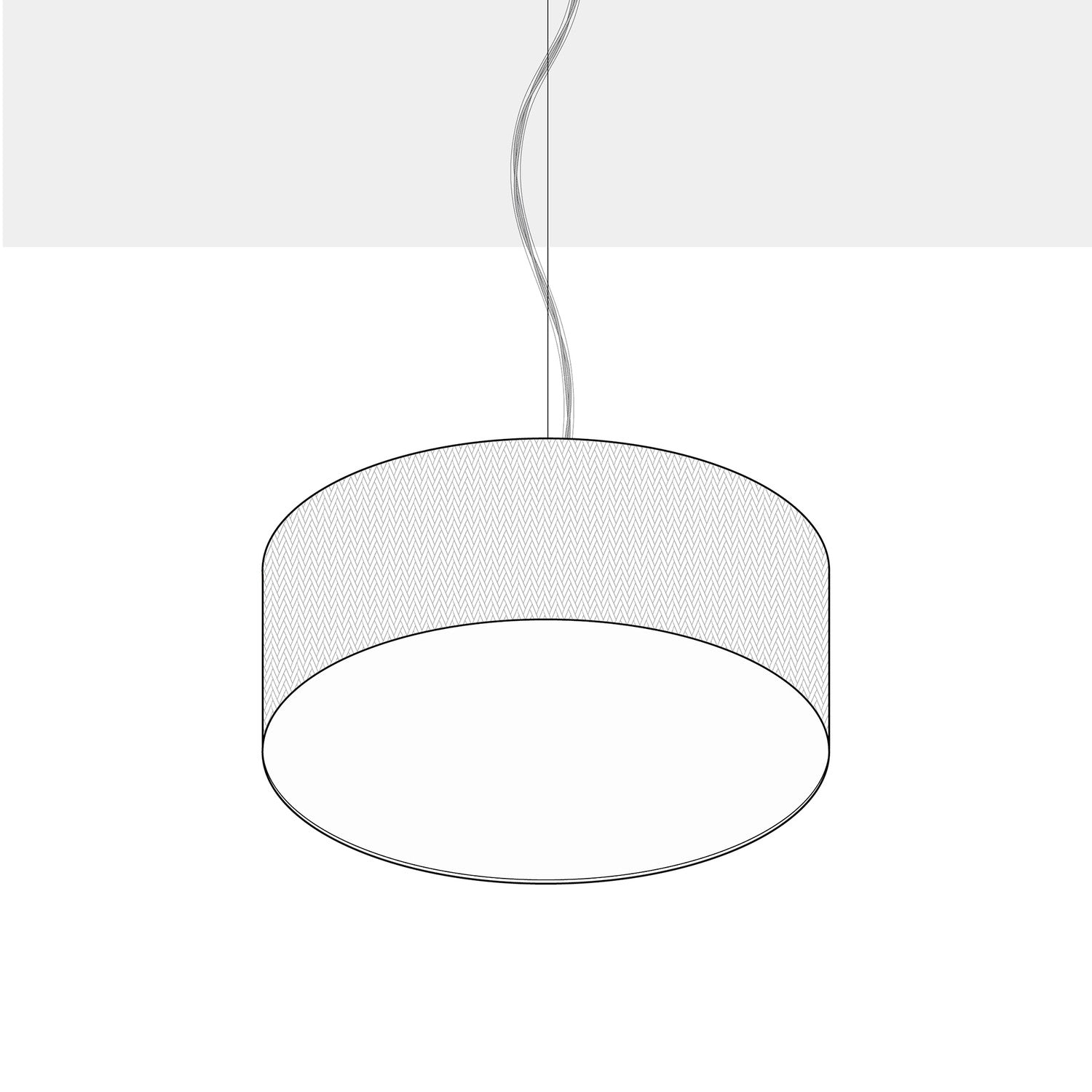 Lampada a sospensione con paralume in tessuto Cilindro Medium - Made in Italy - Lana Marrone Si