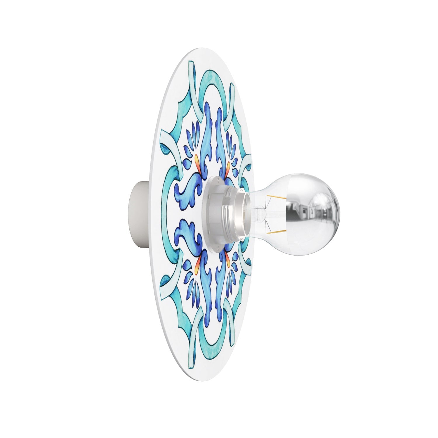 Lampada da parete o soffitto Bianca con paralume a effetto maiolica - Waterproof IP44 - IO