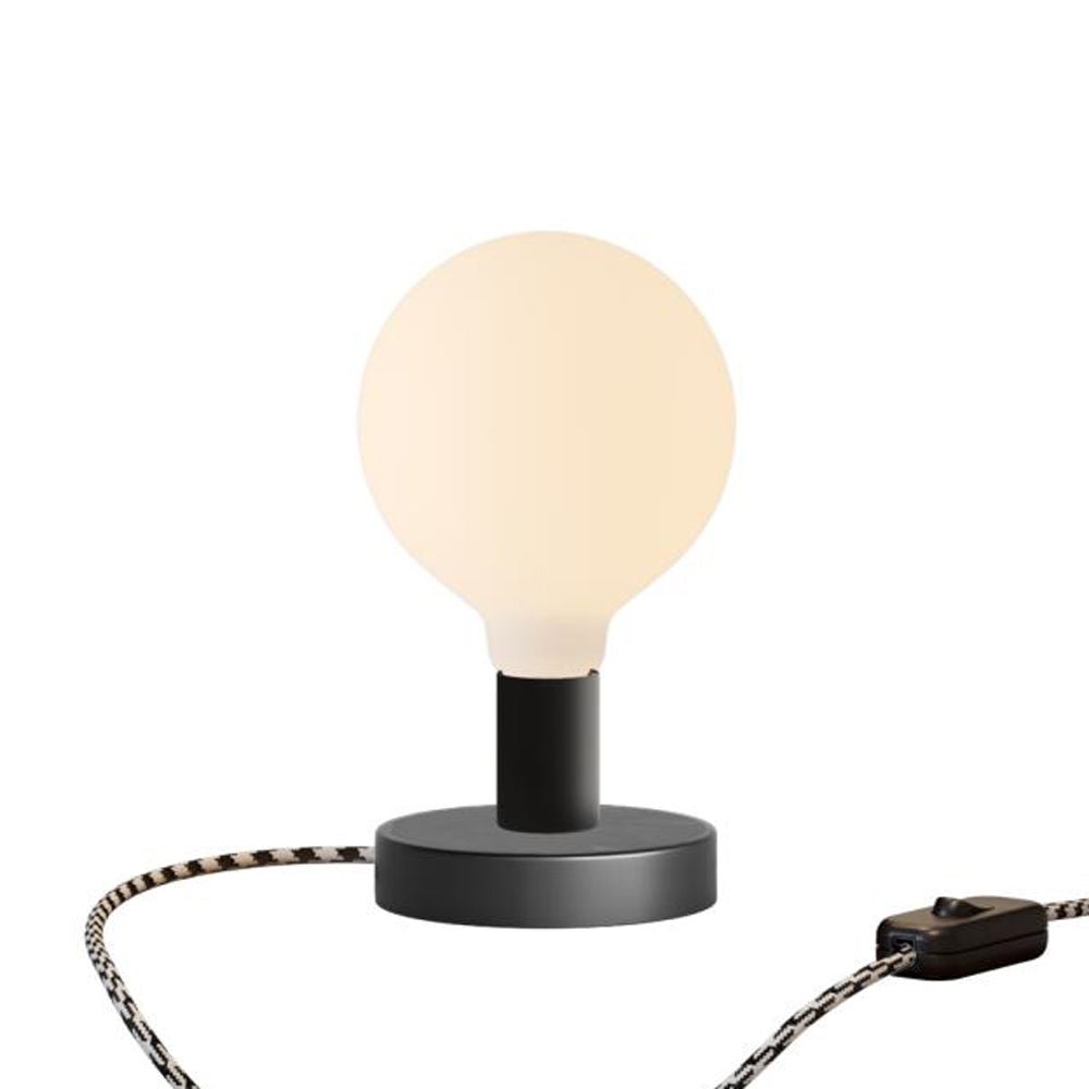 Lampada da tavolo Posaluce Globo in metallo - Nero Interruttore