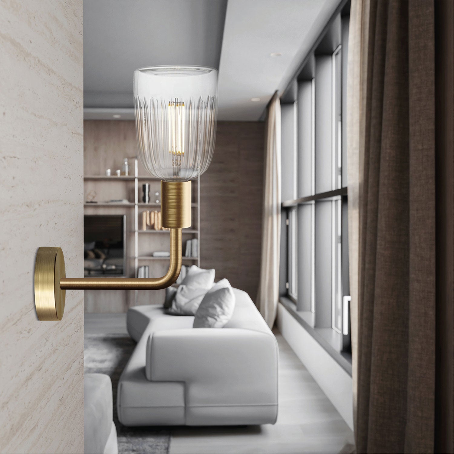 Lampada Fermaluce Elle in metallo con lampadina Crystal - Bronzo satinato - Creative Cables