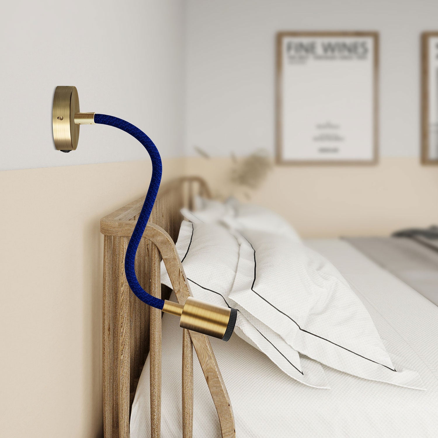 Lampada Fermaluce Flex 30 con mini rosone con interruttore e mini faretto GU1d0 - Bronzo satinato