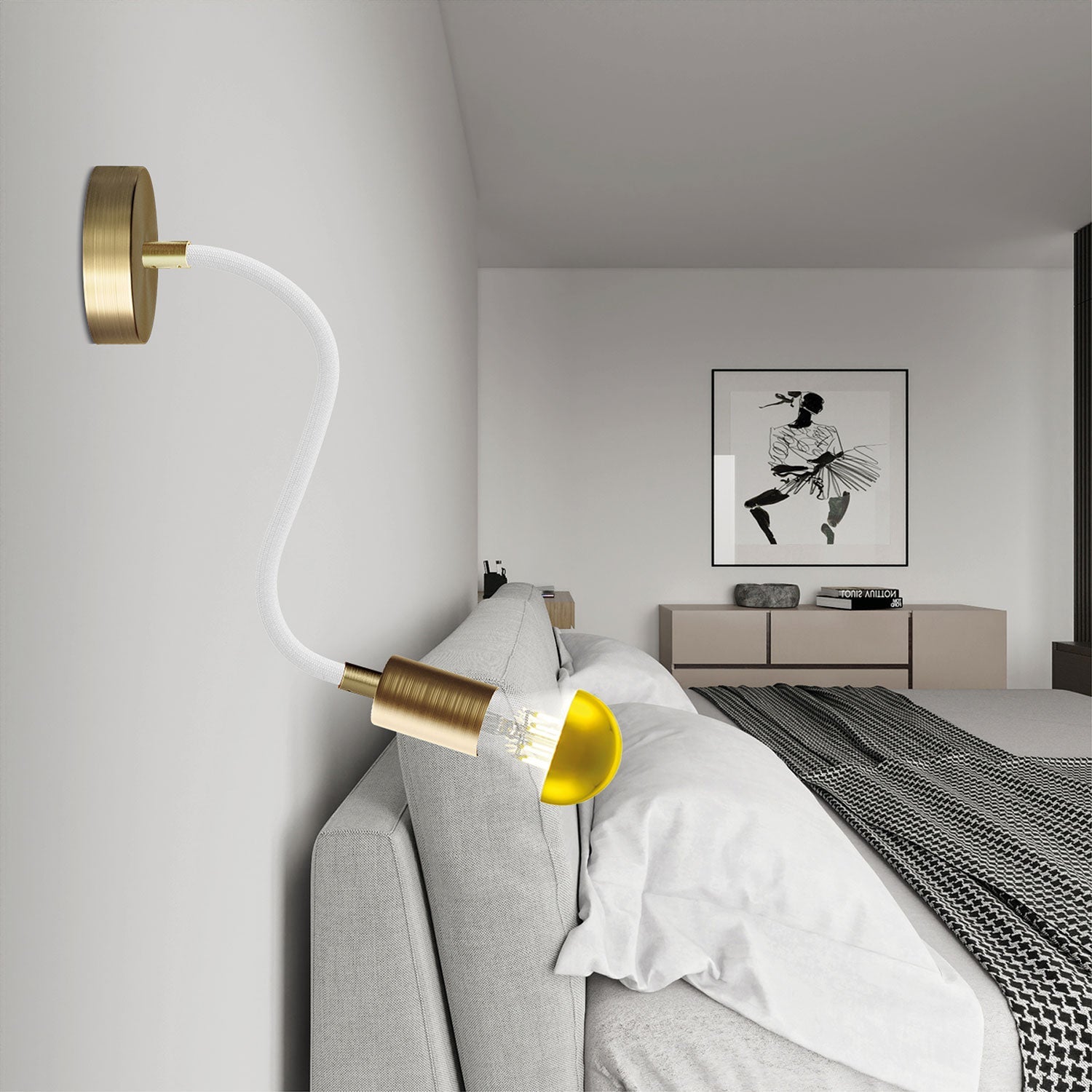 Lampada Flex 30 con lampadina Goccia - Bronzo satinato