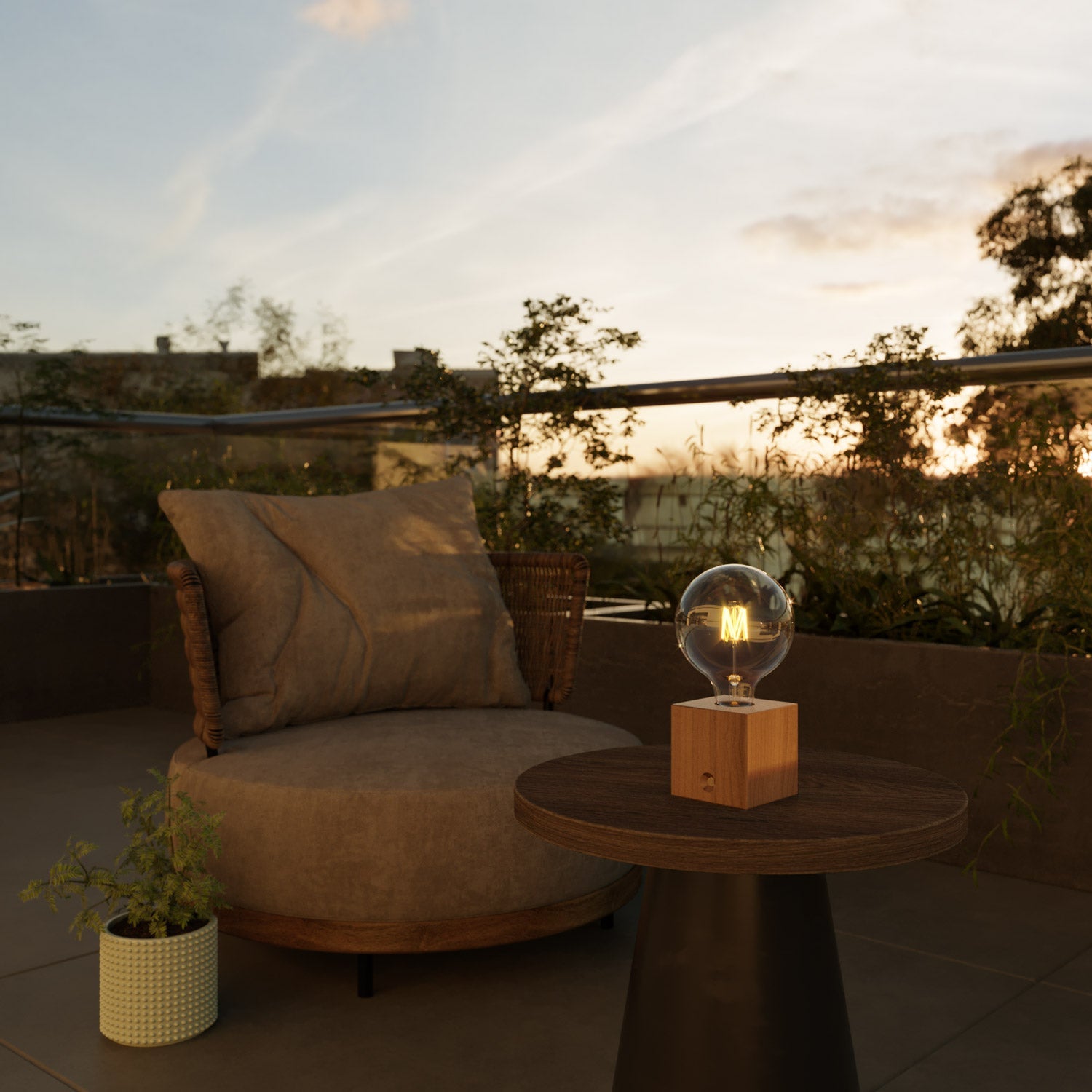 Lampada portatile ricaricabile Cabless03 con lampadina globo G125 - Neutro