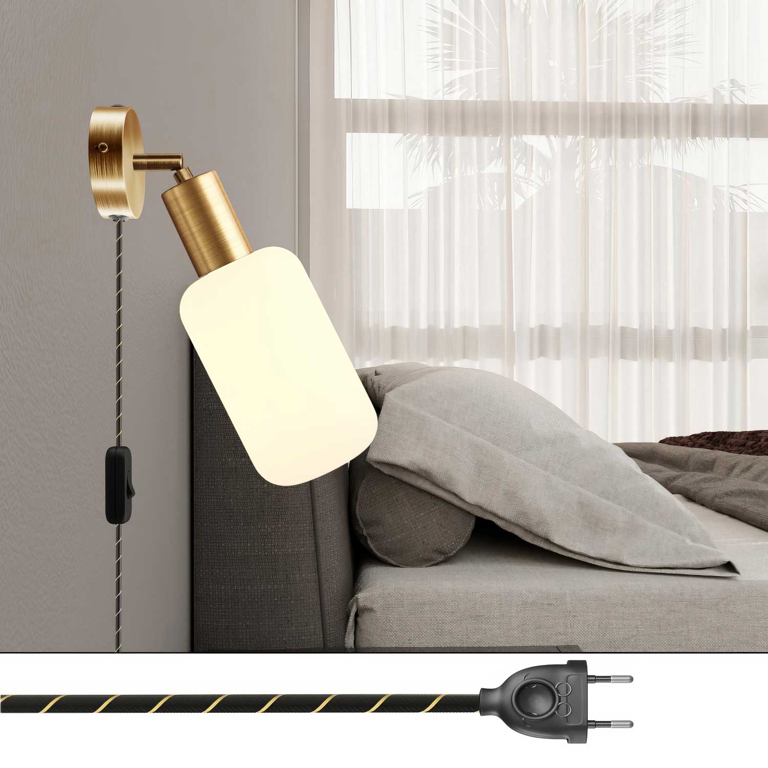 Lampada Spostaluce Snodo orientabile in metallo - Bronzo satinato