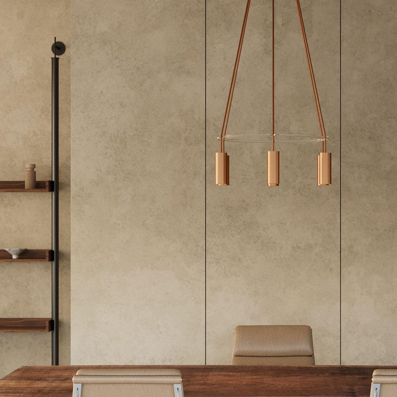 Lampadario Cage a 6 cadute Tub - E14 - Rame satinato - Creative Cables