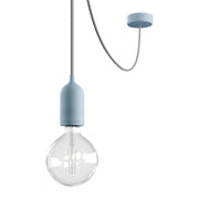 Modulair PASTEL Lampada da esterno con 5 m di cavo, decentatore, rosone e portalampada IP65 waterproof - Blu carta da zucchero