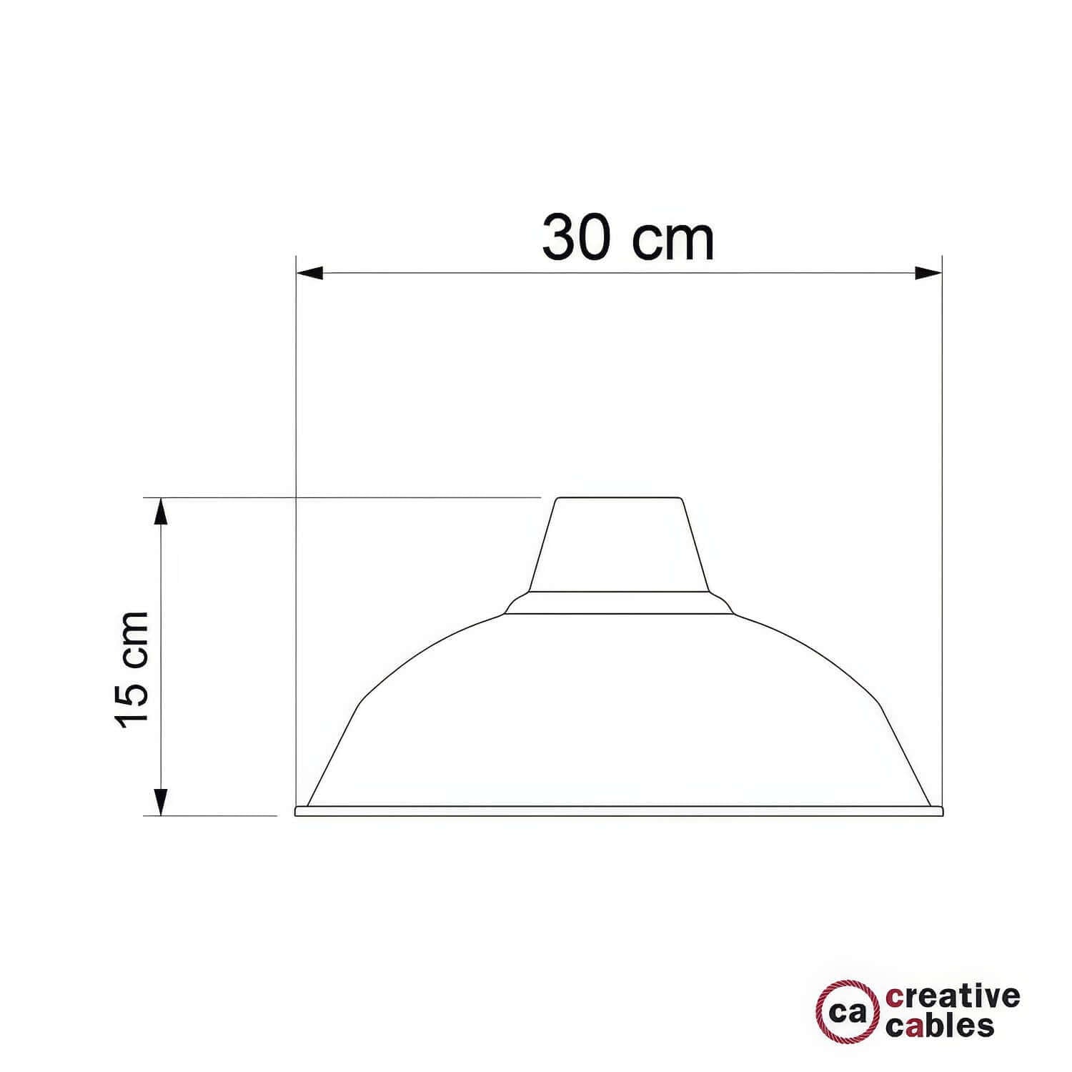 Paralume Bistrot in metallo smaltato con attacco E27, diametro 30 cm - Bianco