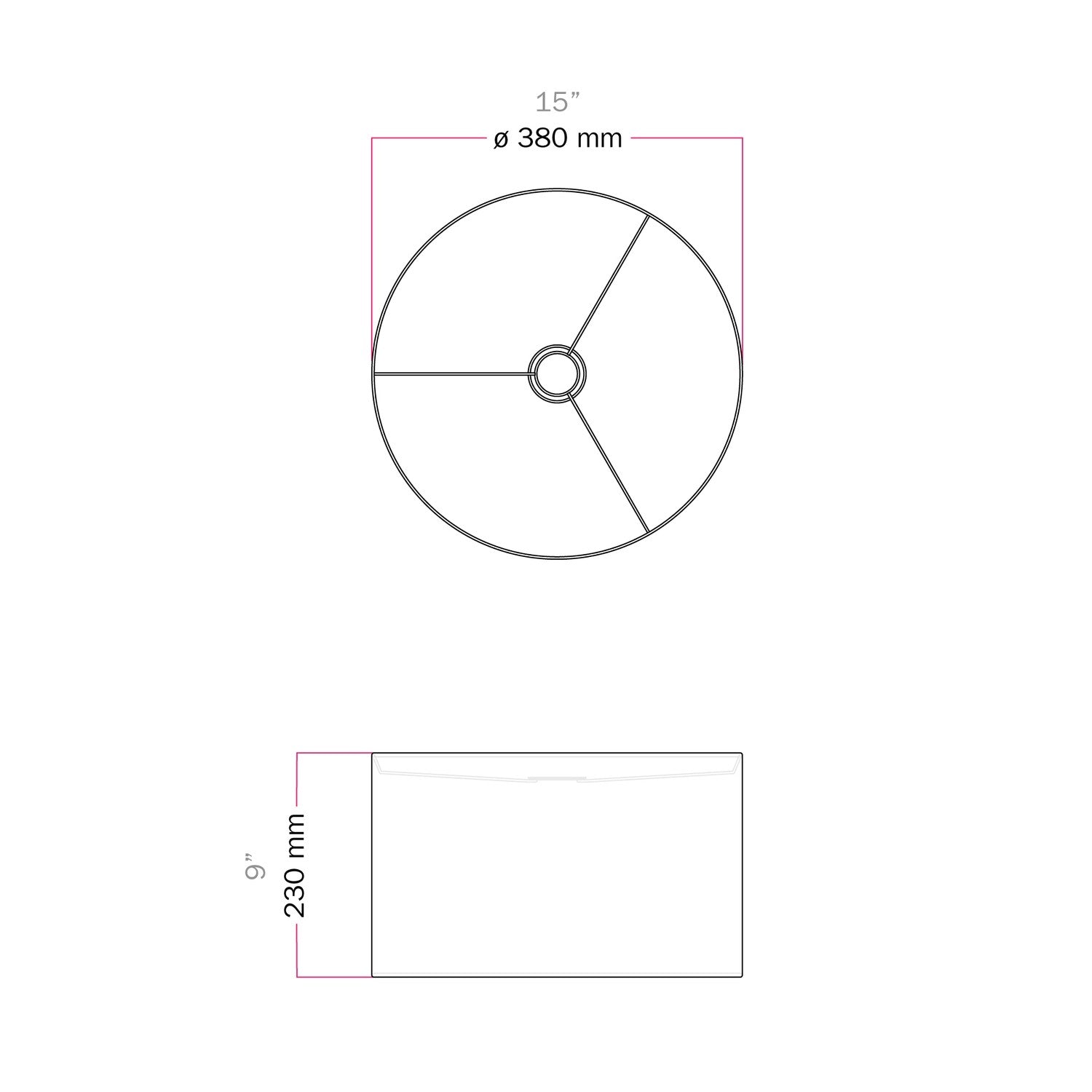 Paralume Cilindro L in tessuto con attacco E27 - Made in Italy - Arenal Bordeaux
