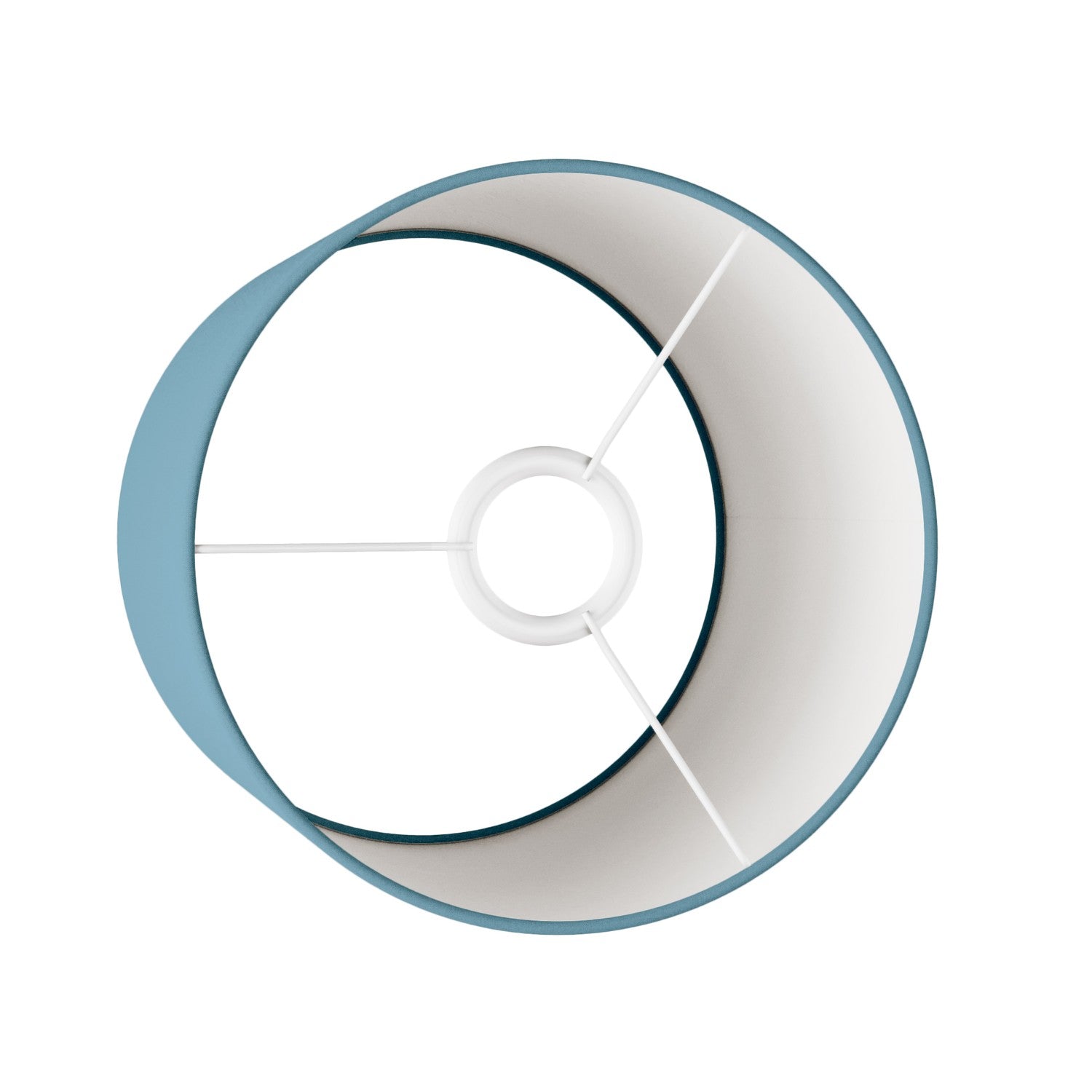 Paralume Cilindro M in tessuto con attacco E27 - Made in Italy - Teletta azzurro severo