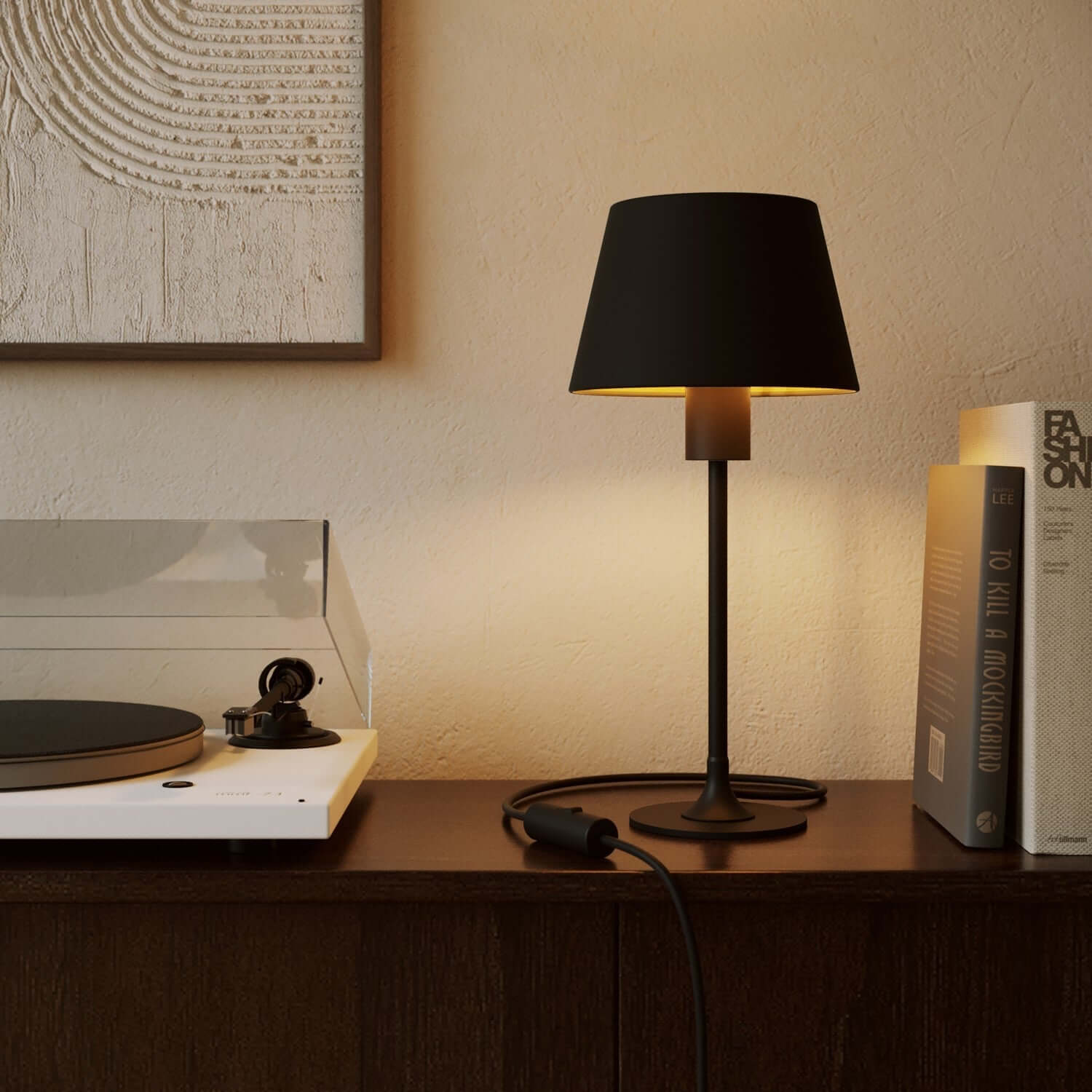 Paralume Impero con attacco E27 per lampada da tavolo o applique - Made in Italy - Cinette nero