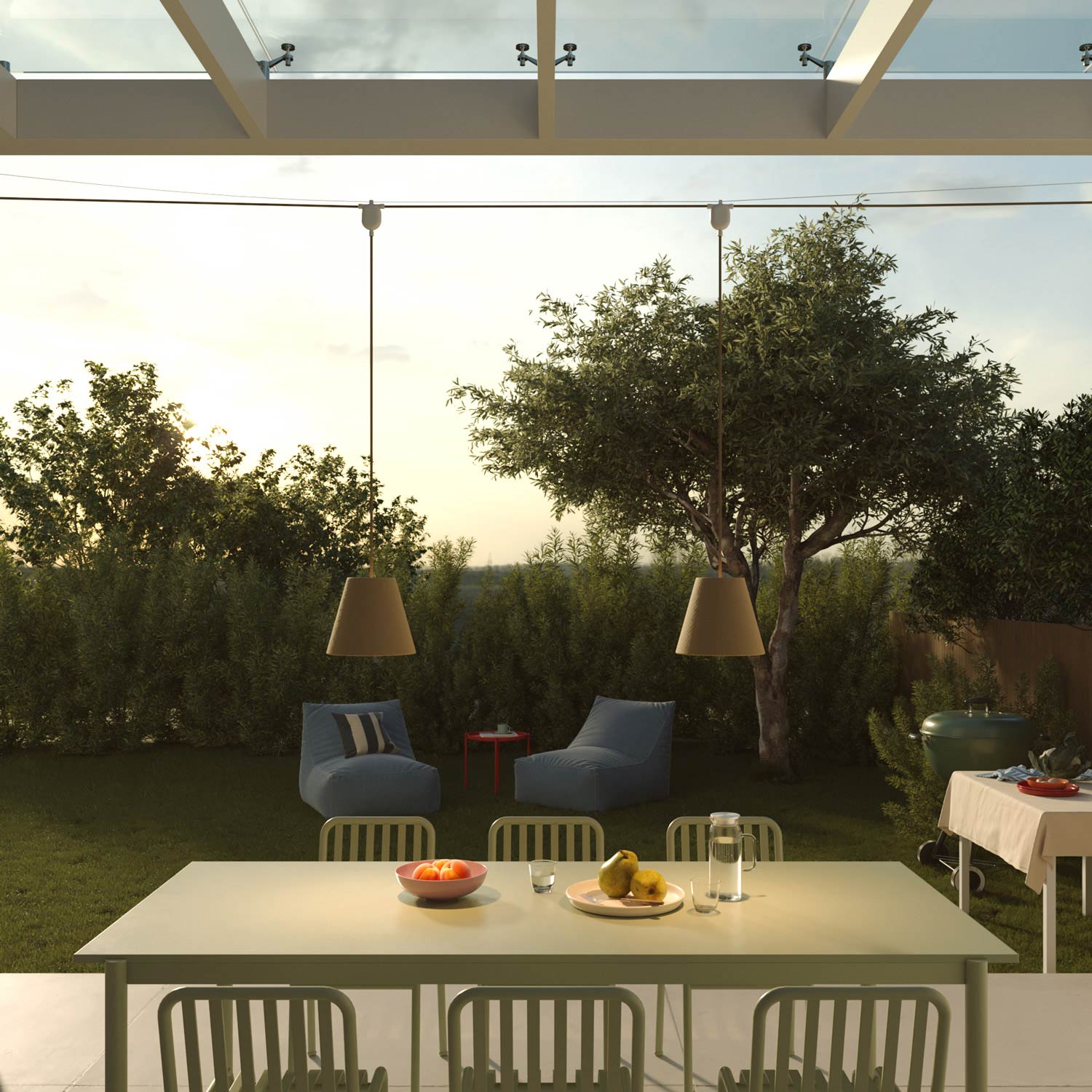 Paralume Impero da outdoor in PVC Bernice tortora con attacco E27 - Made in Italy - Creative Cables