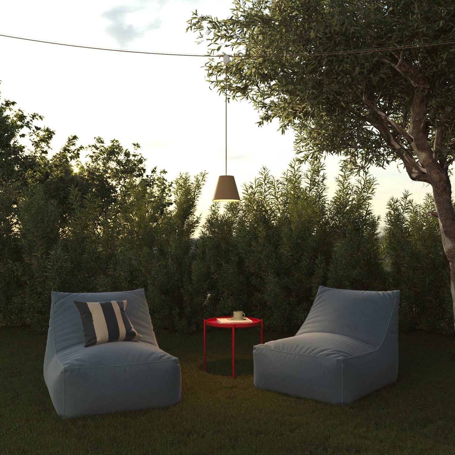 Paralume Impero da outdoor in PVC Bernice tortora con attacco E27 - Made in Italy - Creative Cables