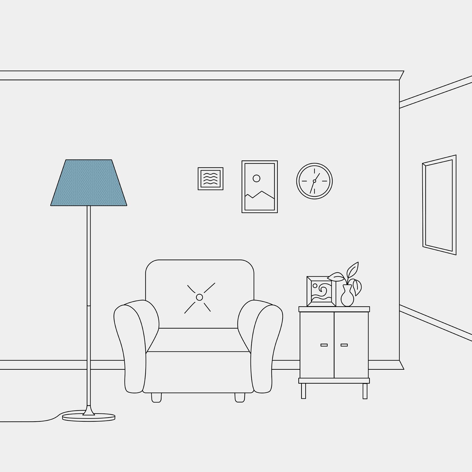 Paralume Impero M in tessuto per lampada da tavolo o applique con attacco E27 - Made in Italy - Teletta azzurro severo