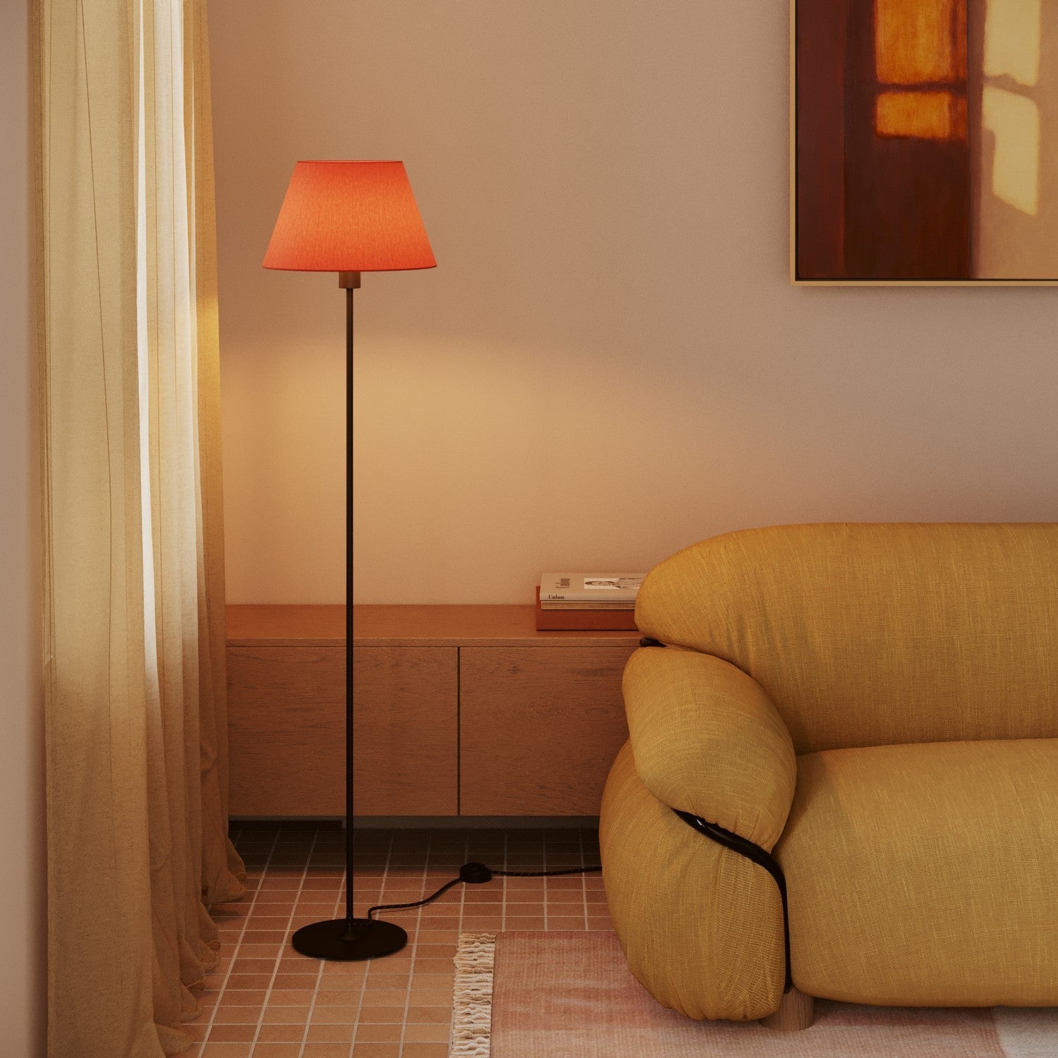 Paralume Impero M in tessuto per lampada da terra con attacco E27 - Made in Italy - Cinette Aragosta