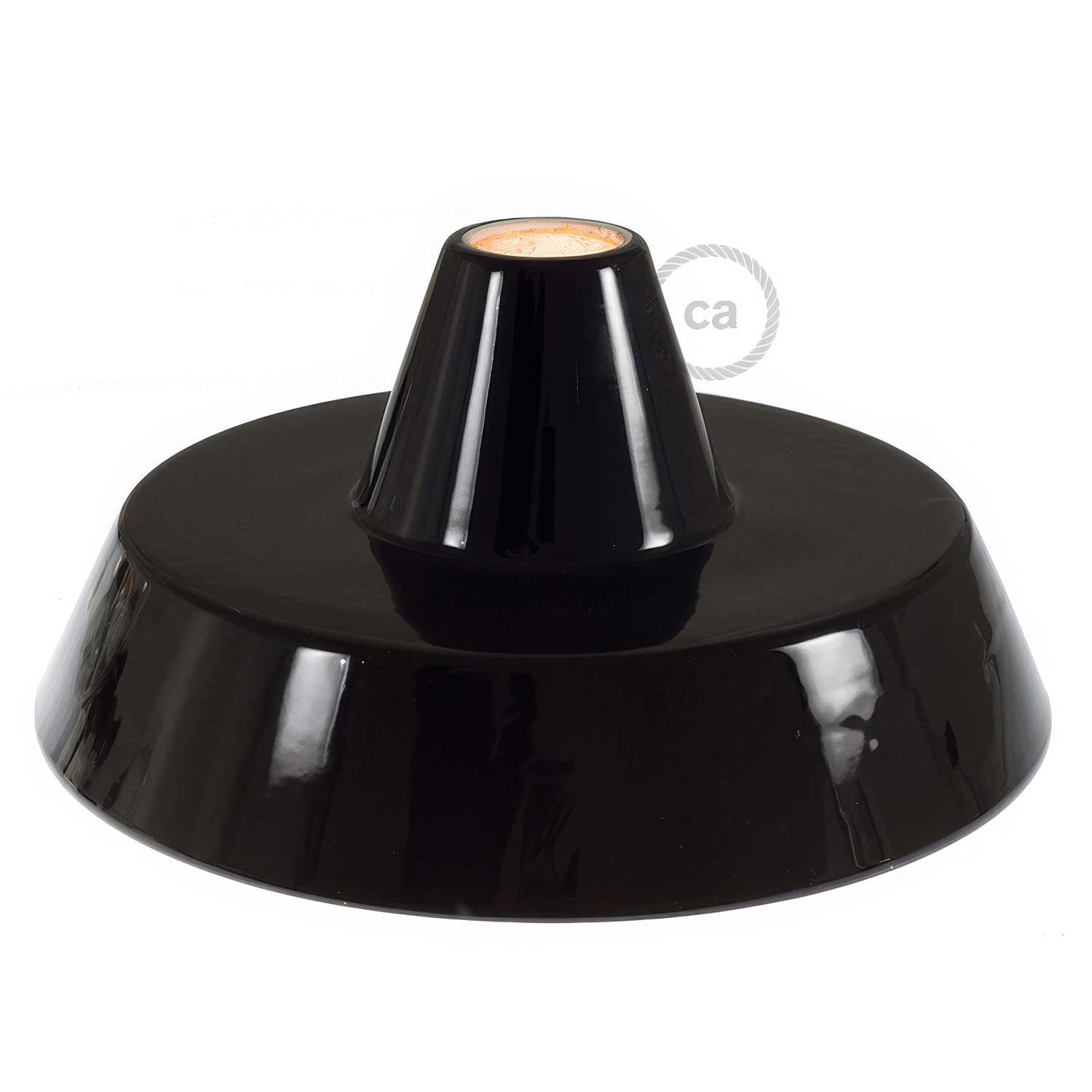 Paralume Industriale in ceramica per sospensione - Made in Italy - Nero - Rame - Creative Cables