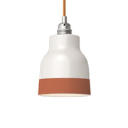 Paralume Vaso bicolore in ceramica Bianco e Terracotta, collezione Materia - Made in Italy - Creative Cables