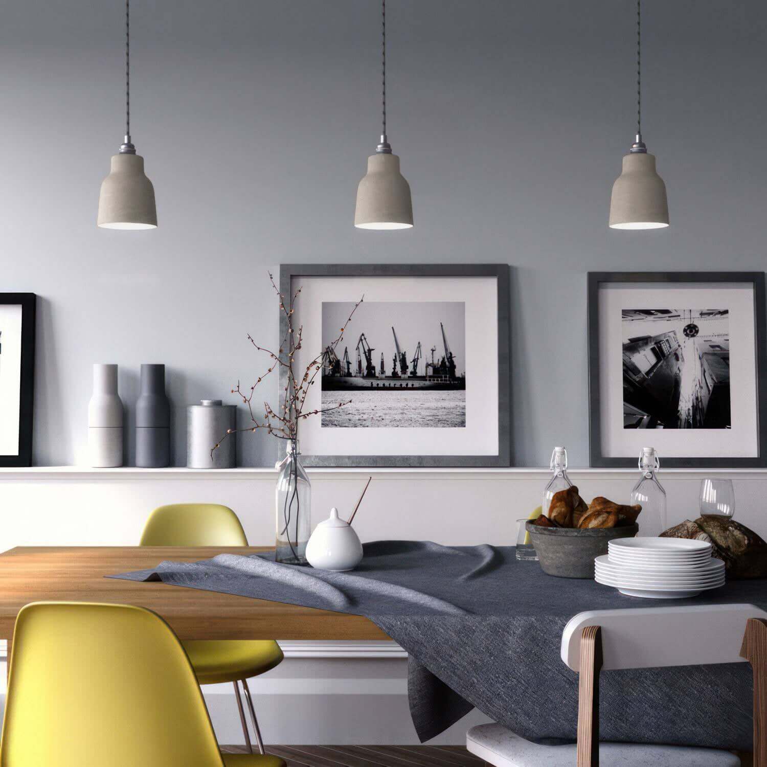 Paralume Vaso in ceramica, collezione Materia - Made in Italy - Tortora striato