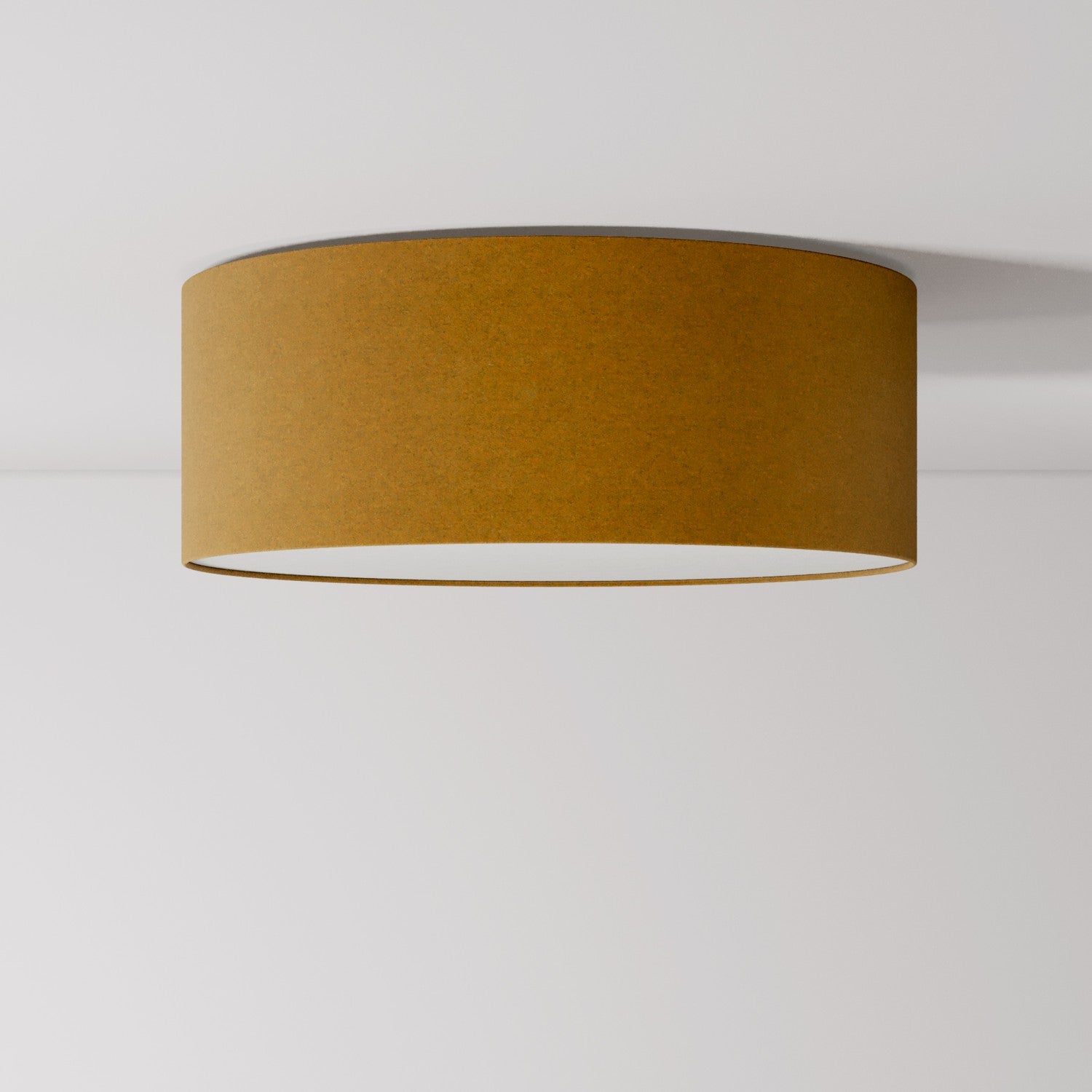 Plafoniera in tessuto Medium Slim - Made in Italy - Lana Senape