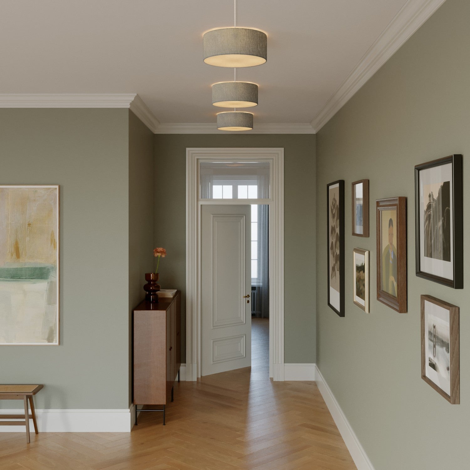 Plafoniera in tessuto Small Camelot grigio - Made in Italy - Creative Cables