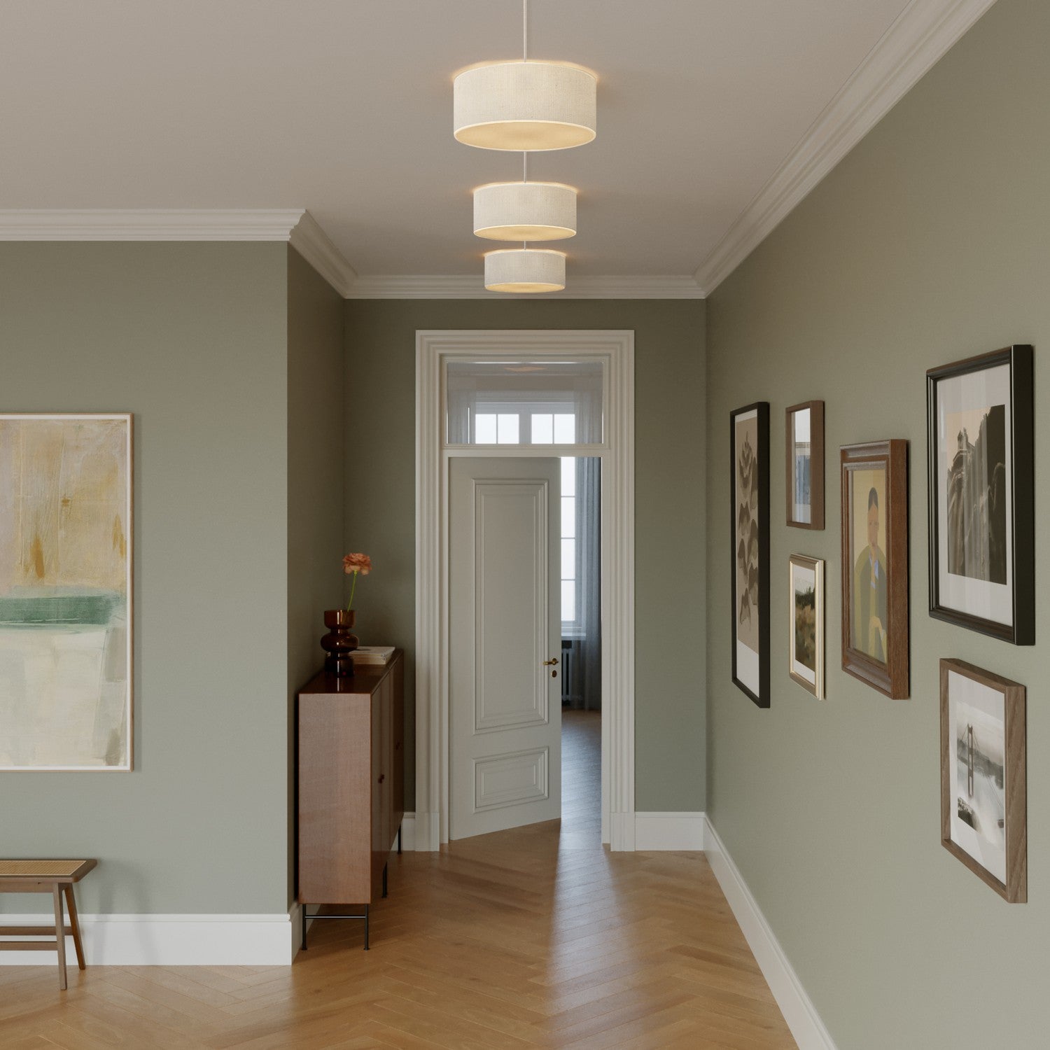 Plafoniera in tessuto Small Juta chiara - Made in Italy - Creative Cables