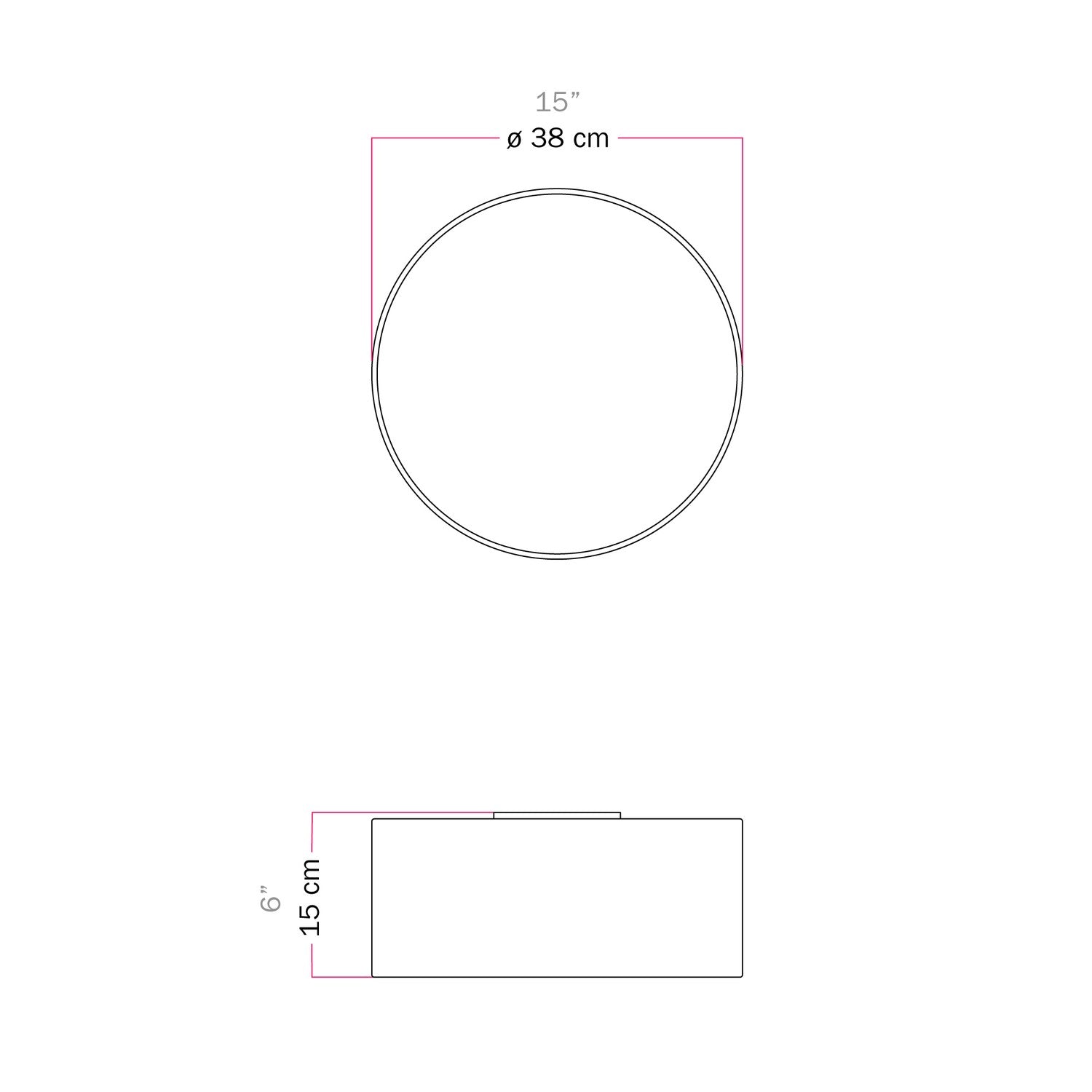 Plafoniera in tessuto Small - Made in Italy - Teletta Grigio Scuro